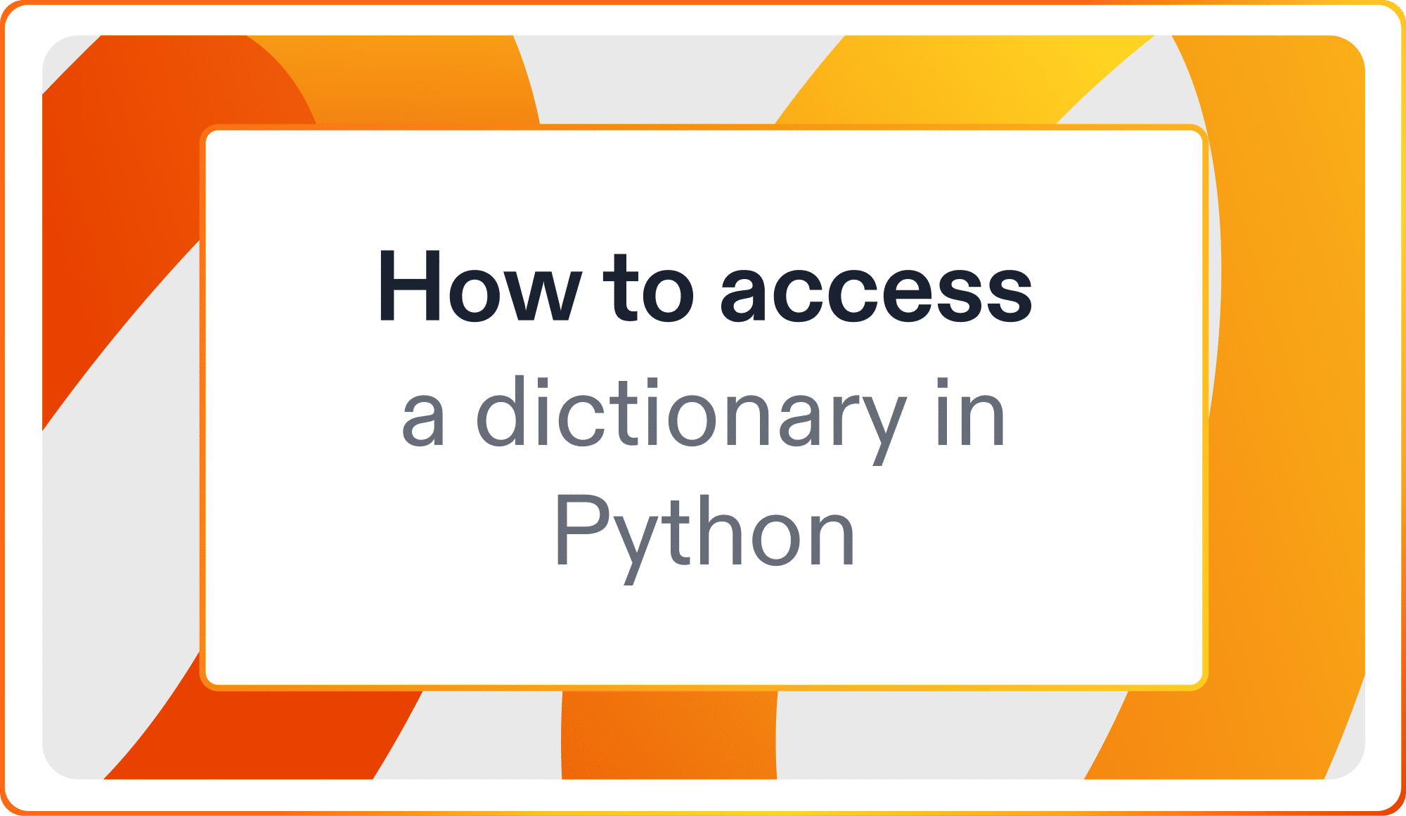 How to access a dictionary in Python