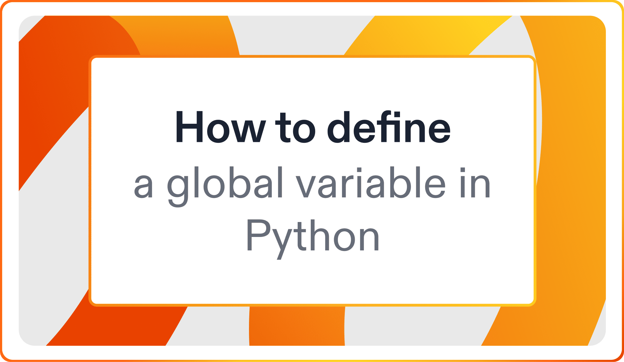 How to define a global variable in Python