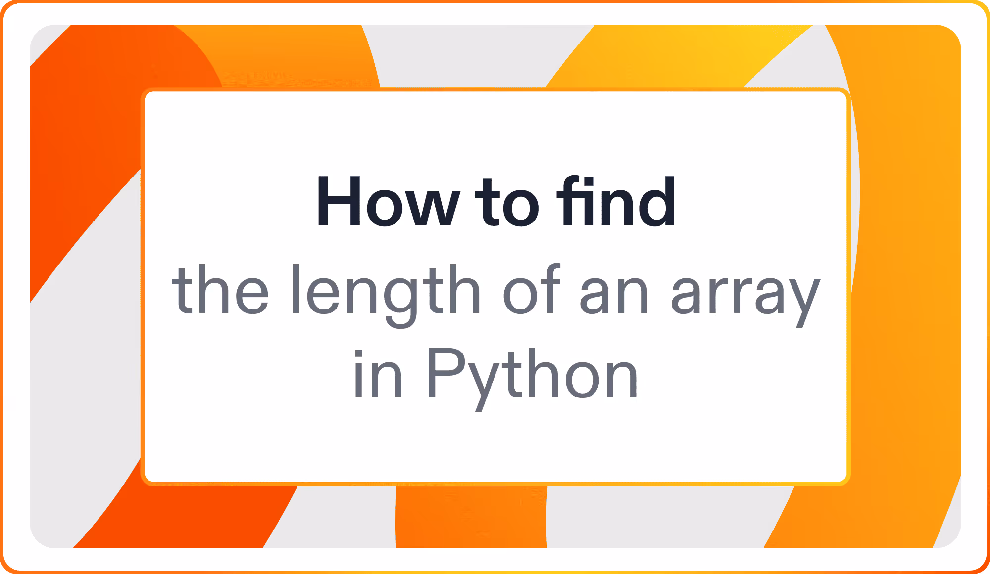 How to find the length of an array in Python
