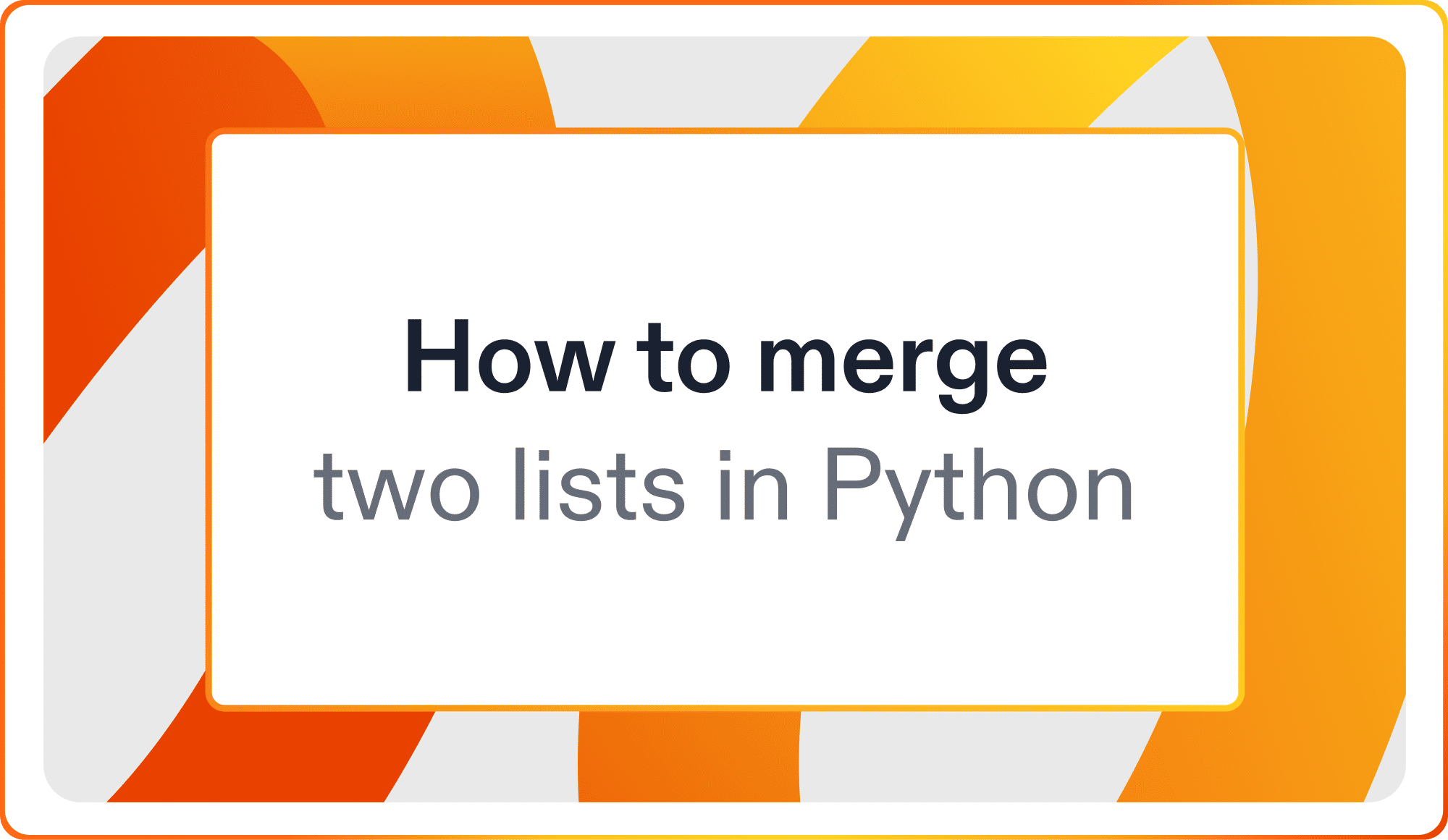 How to merge two lists in Python