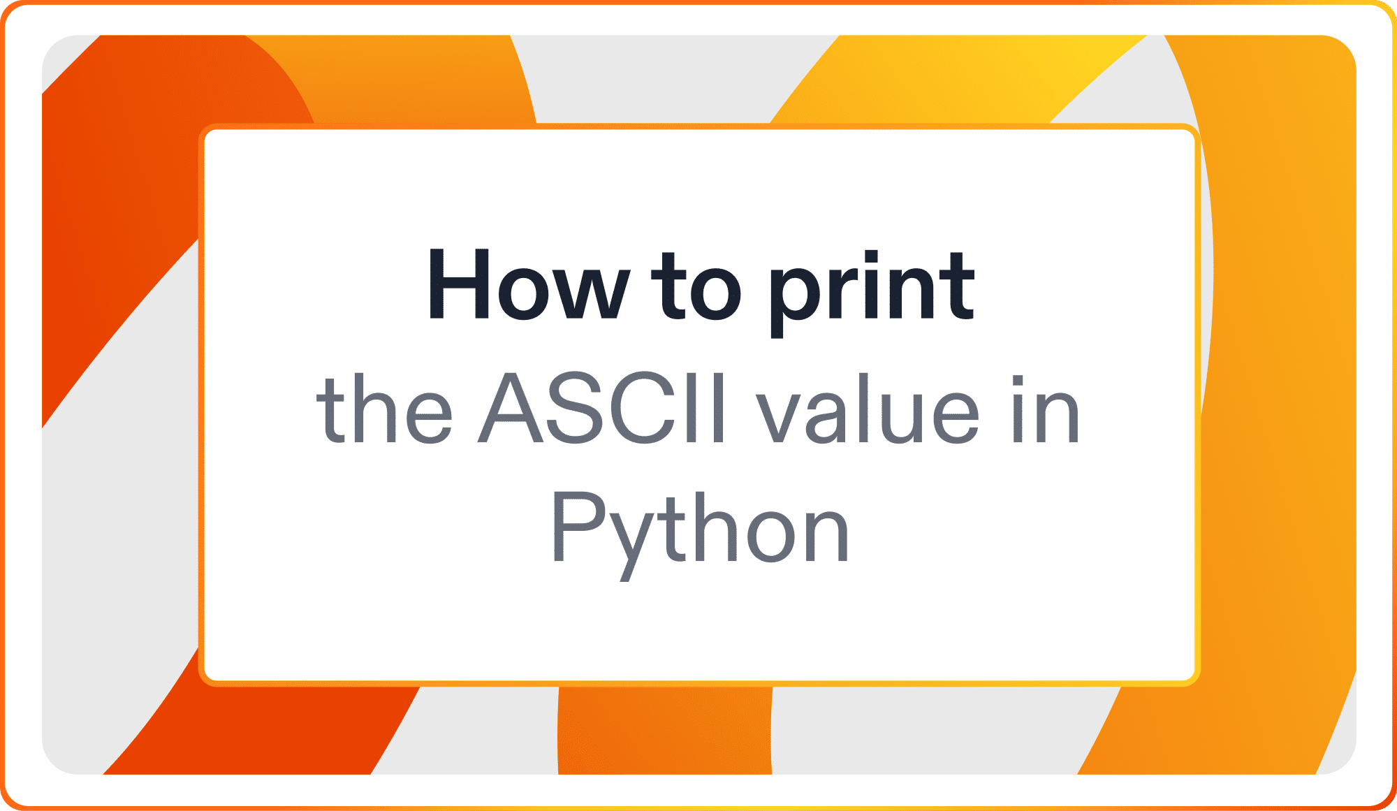 How to print the ASCII value in Python