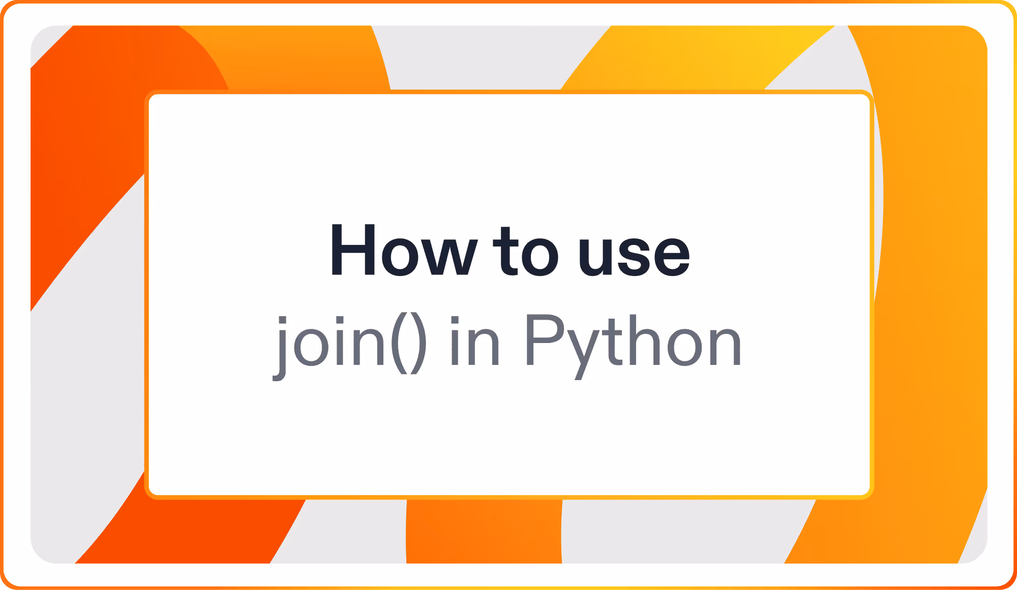 How to use join() in Python