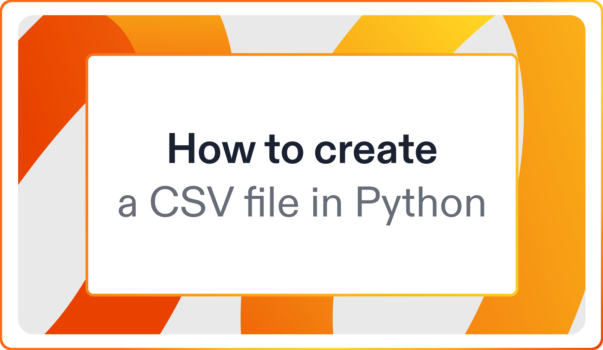 How to create a CSV file in Python