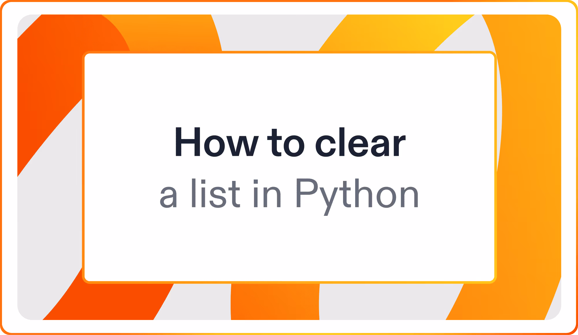 How to clear a list in Python