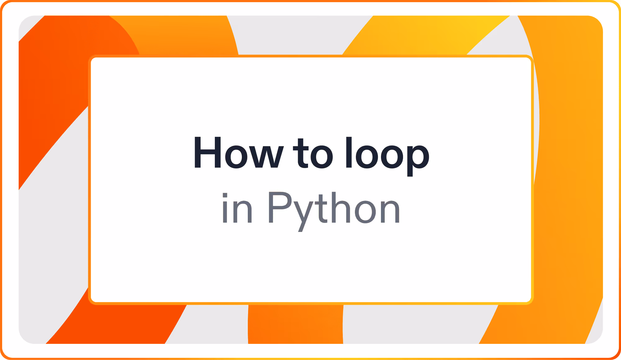 How to loop in Python