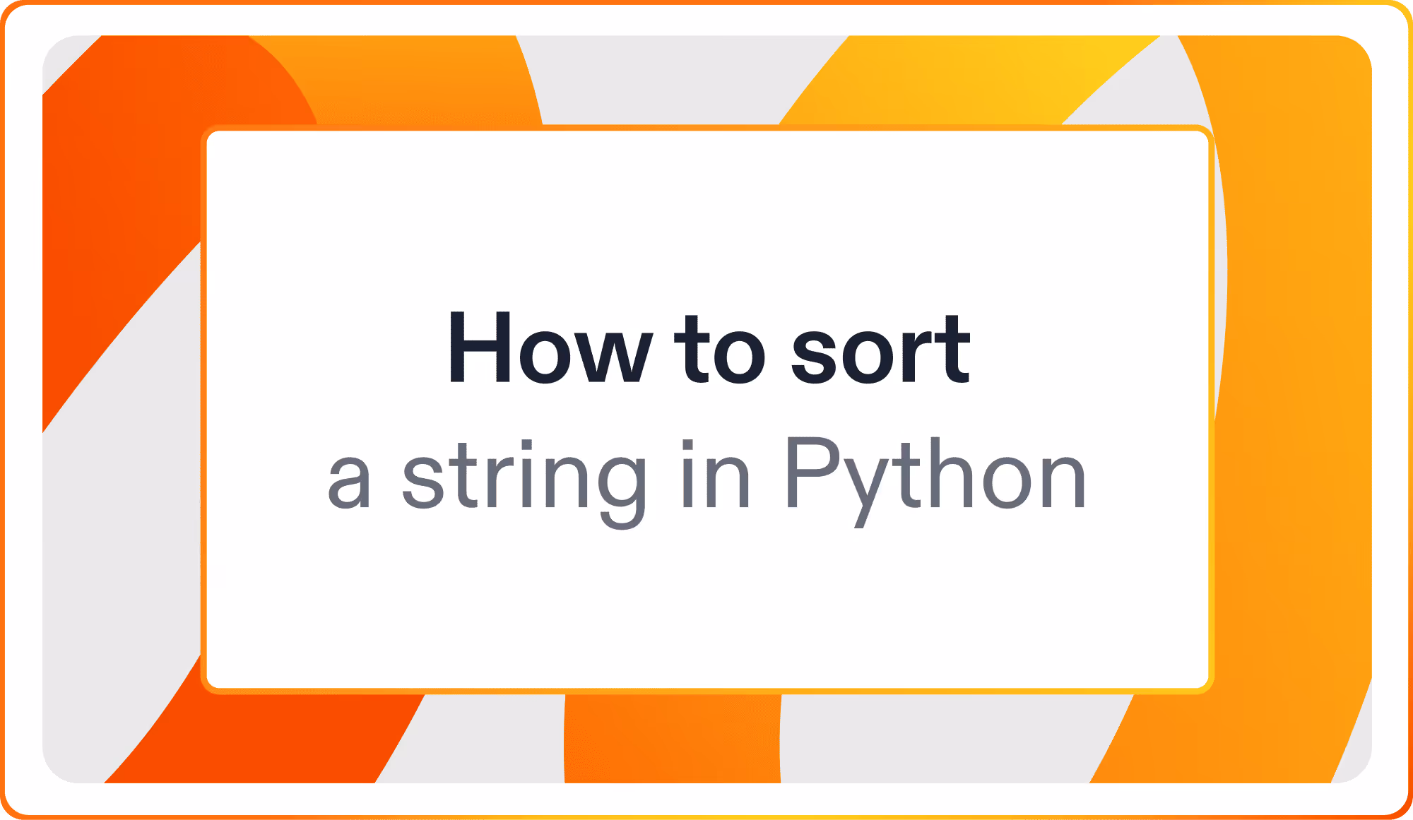How to sort a string in Python