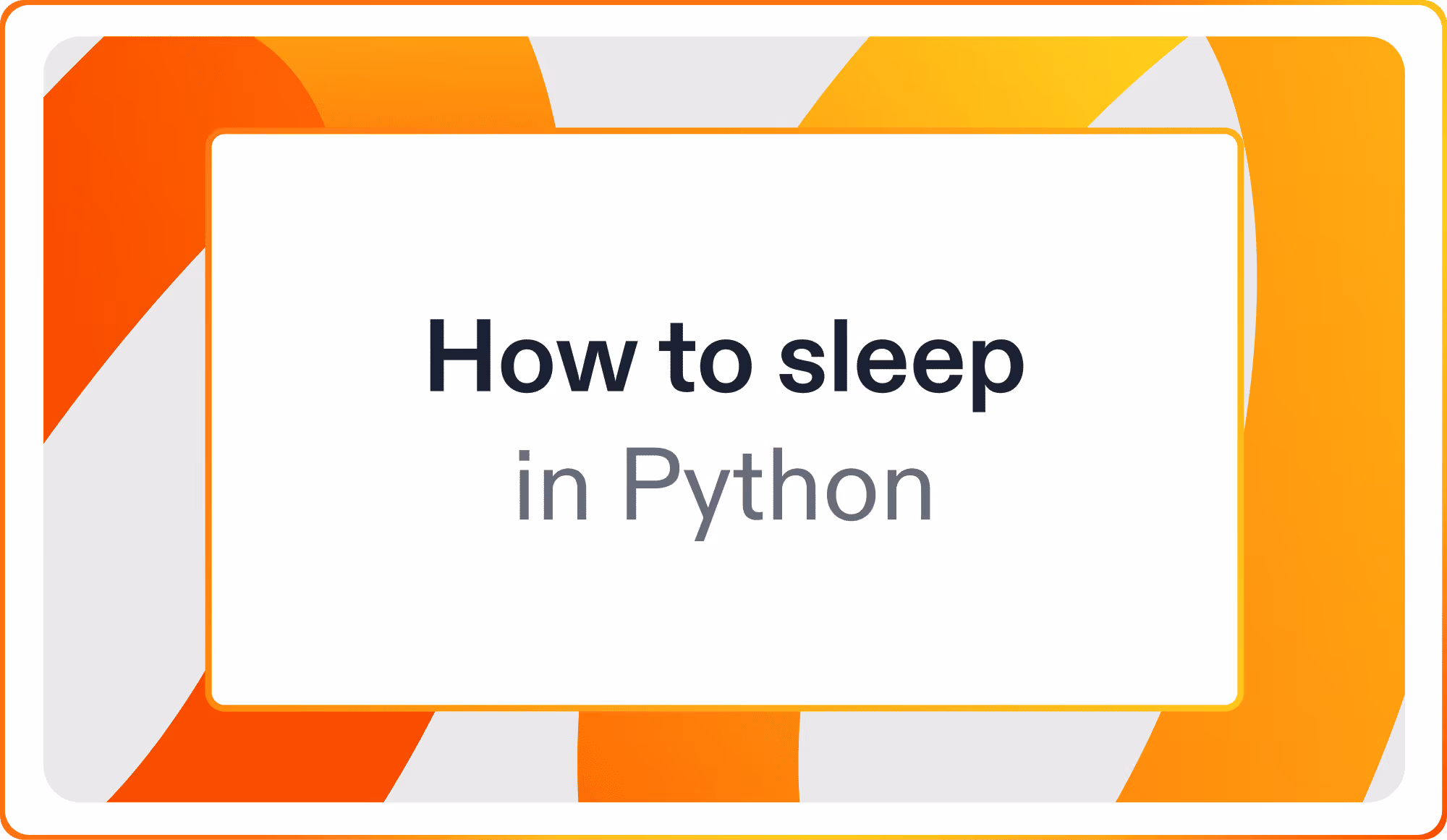 How to sleep in Python