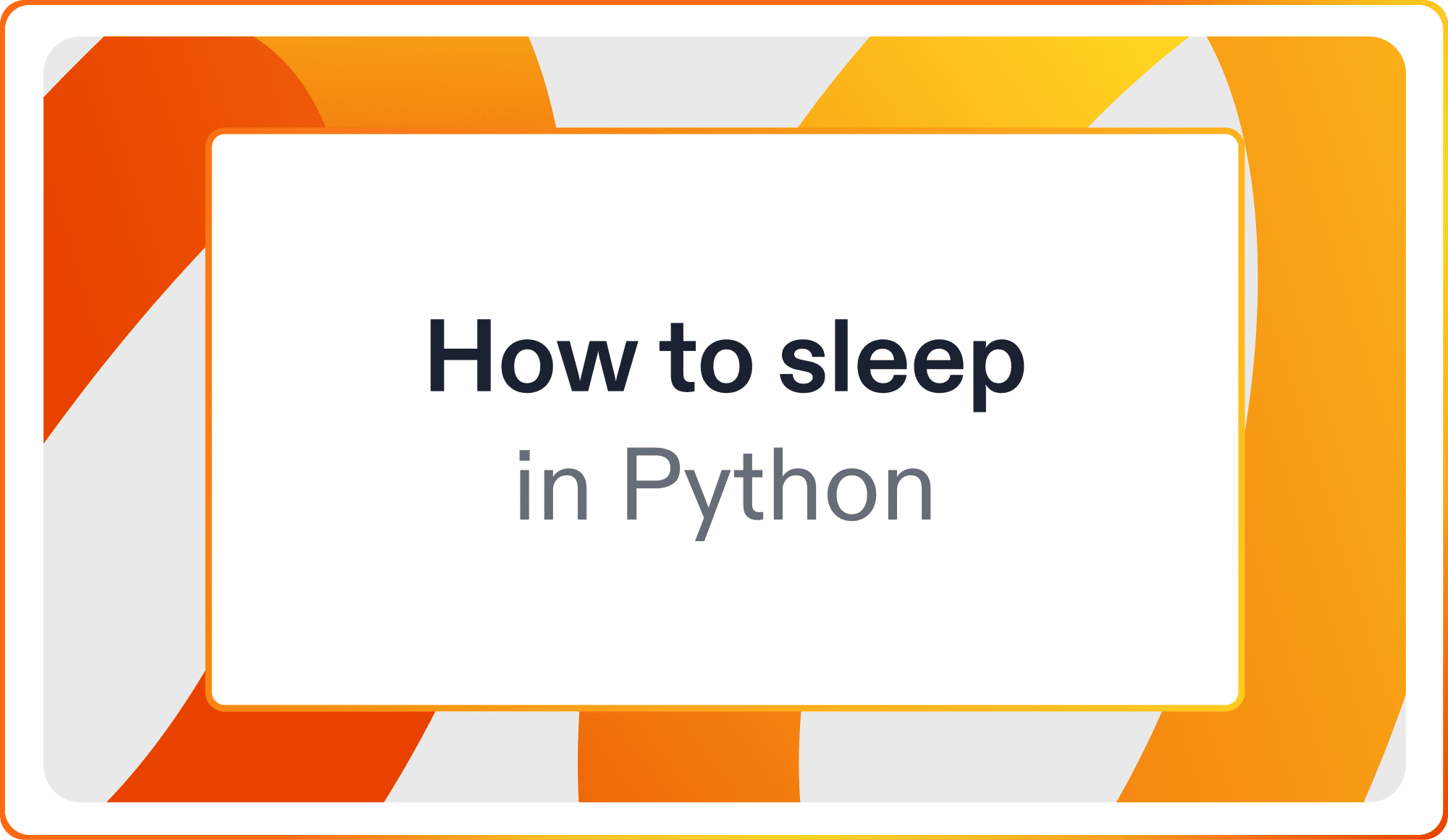 How to sleep in Python