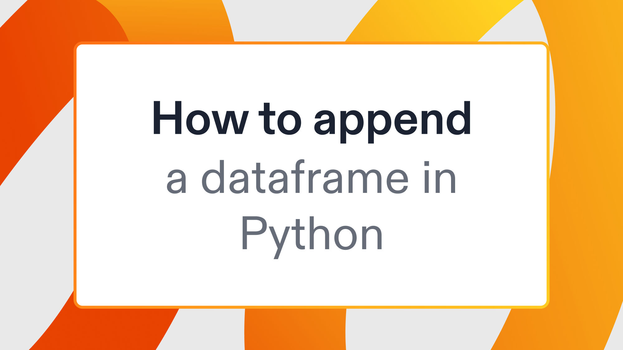 How to append a dataframe in Python