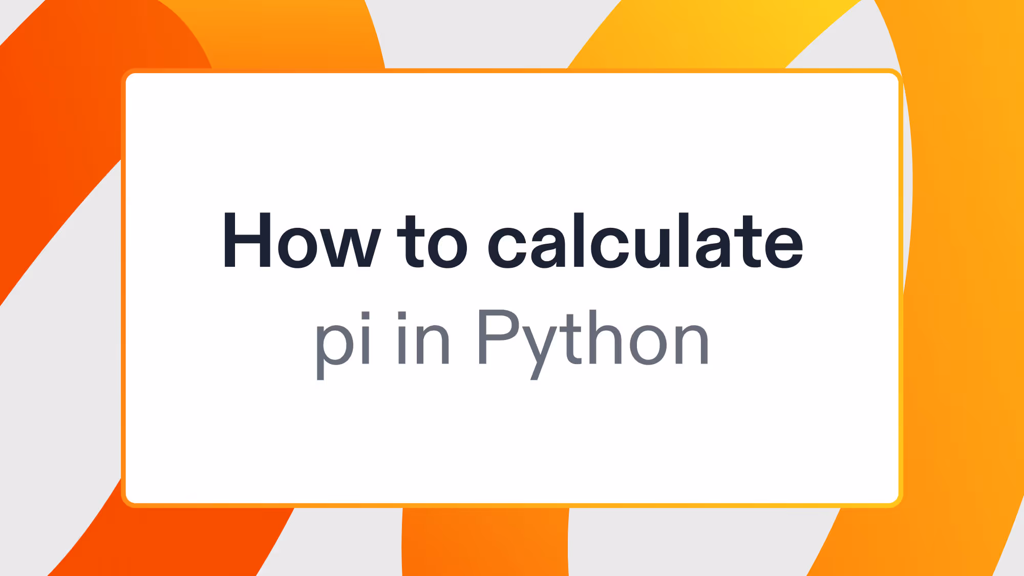 How to calculate pi in Python