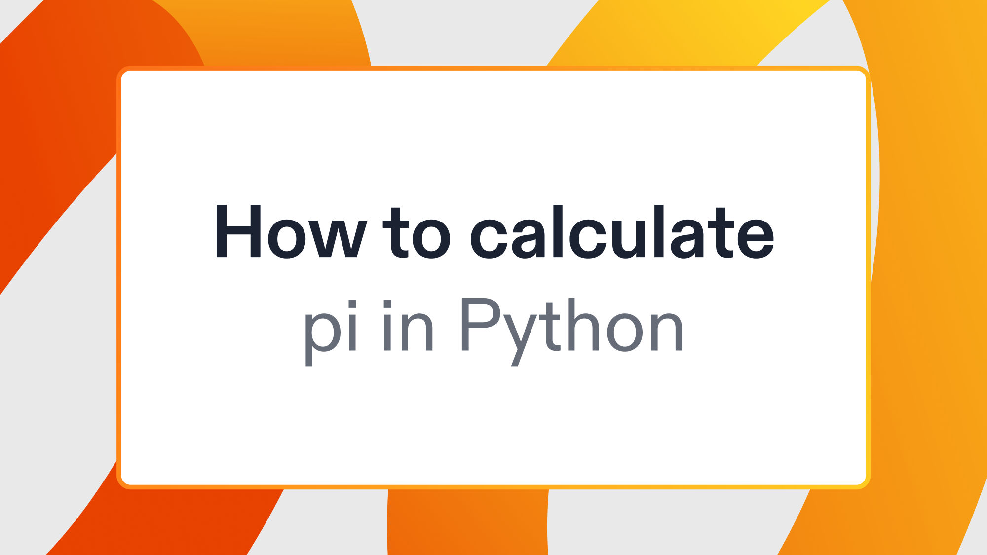 How to calculate pi in Python