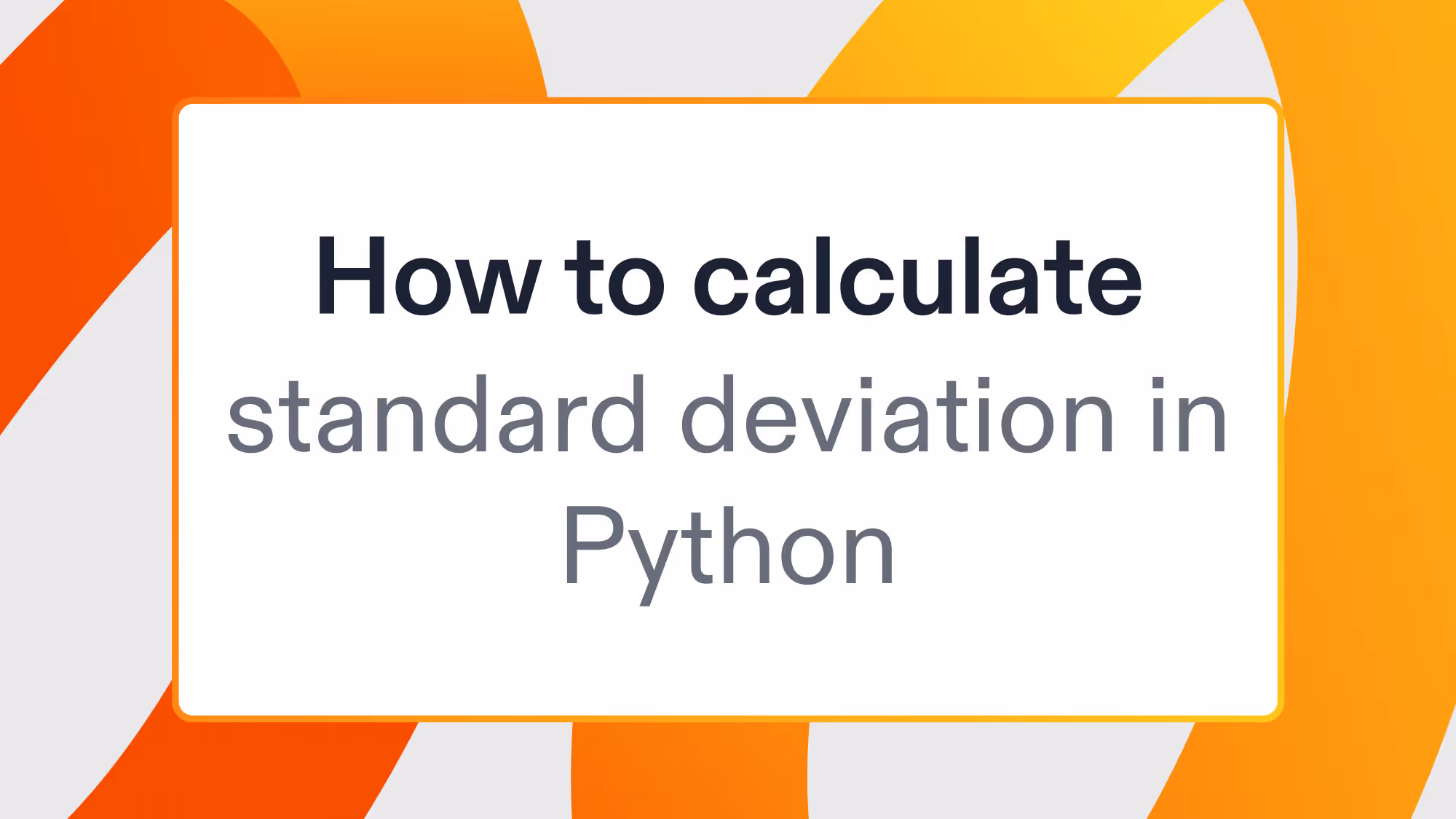 How to calculate standard deviation in Python
