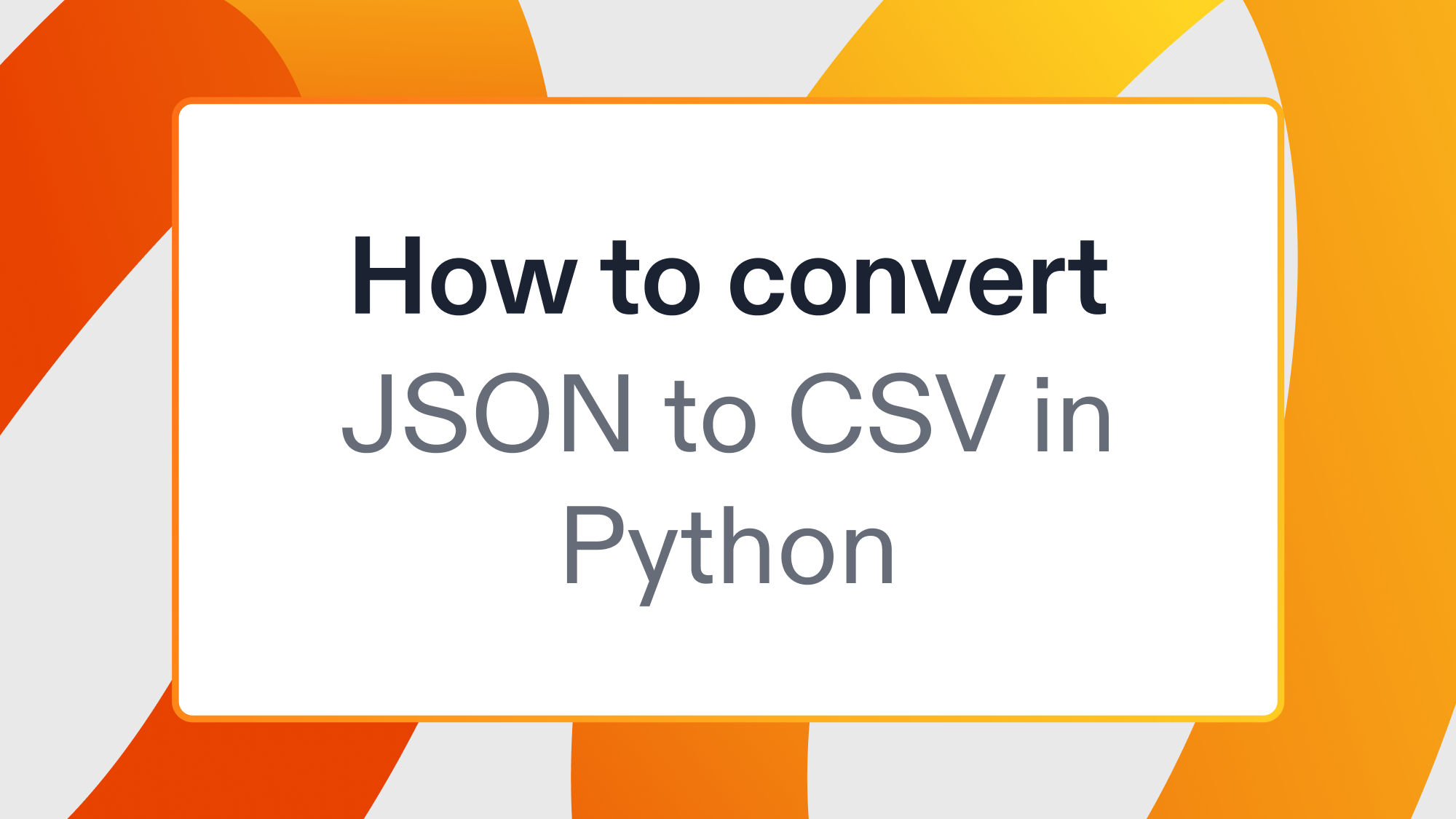 How to convert JSON to CSV in Python