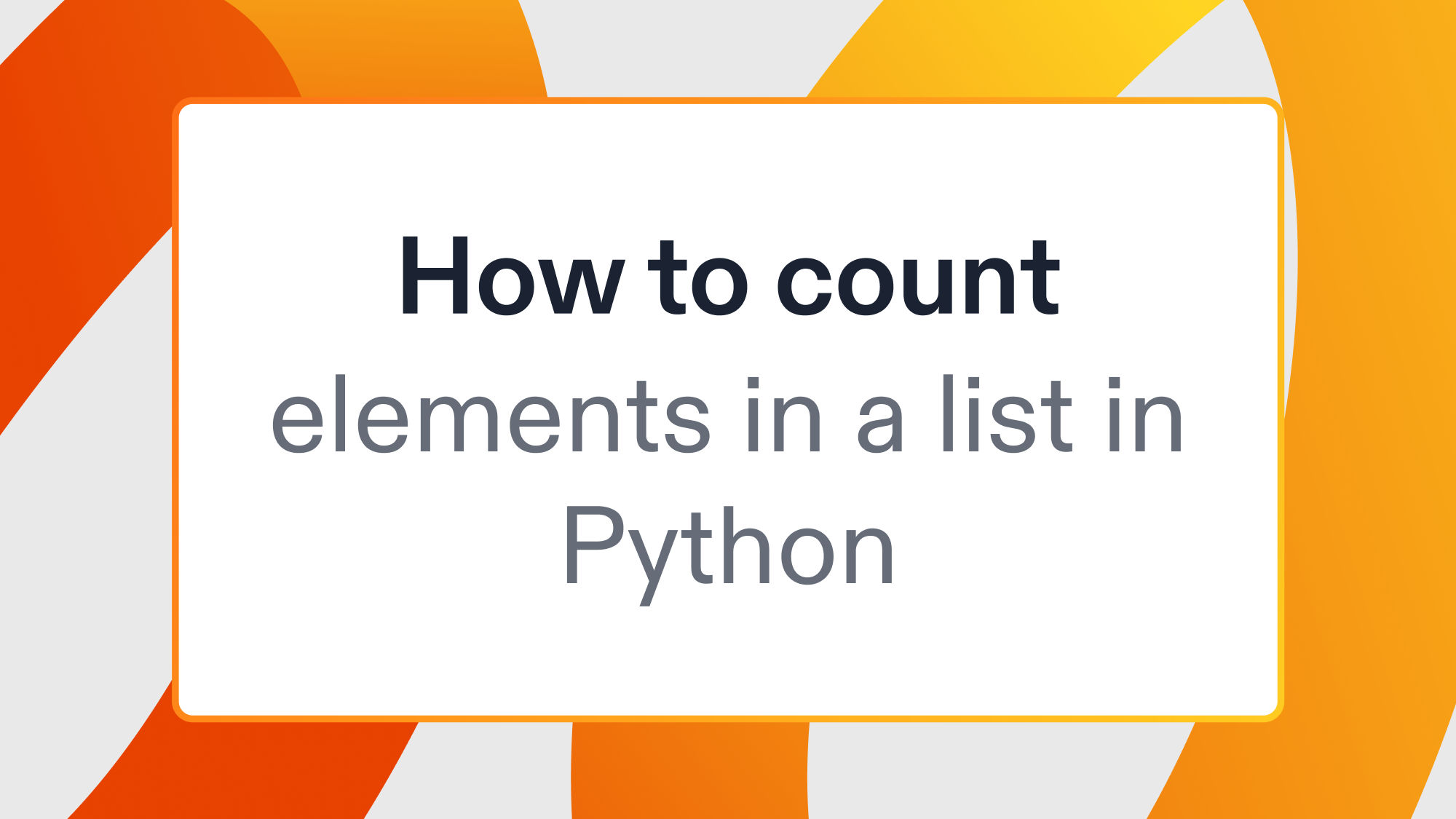 How to count elements in a list in Python
