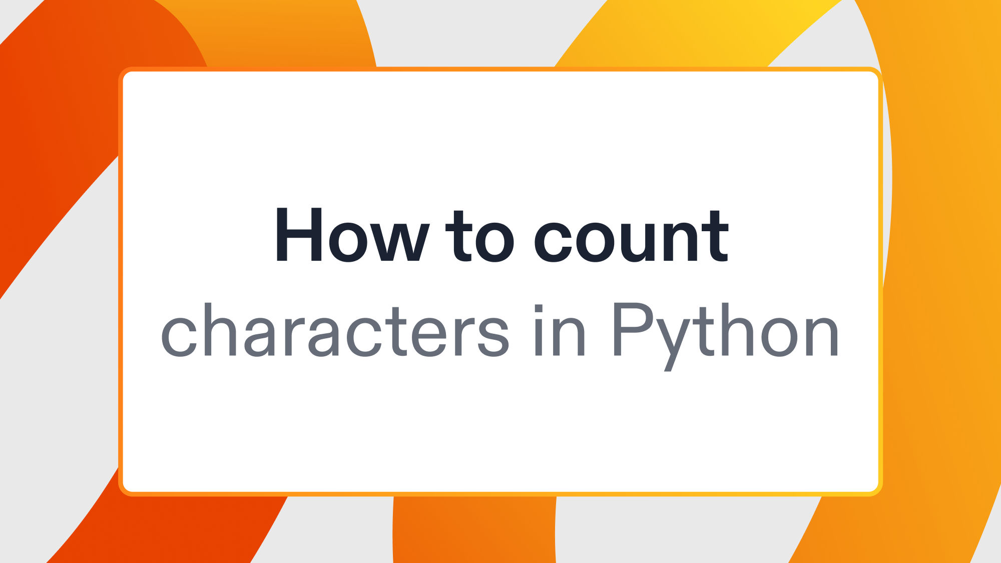 How to count characters in Python