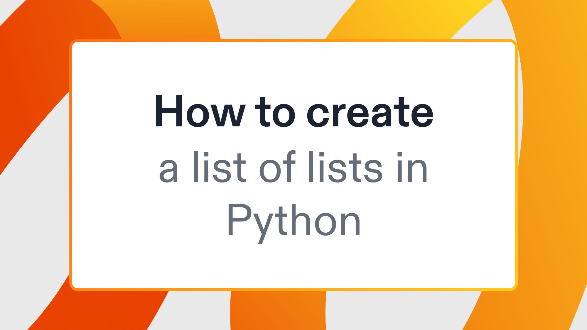 How to create a list of lists in Python