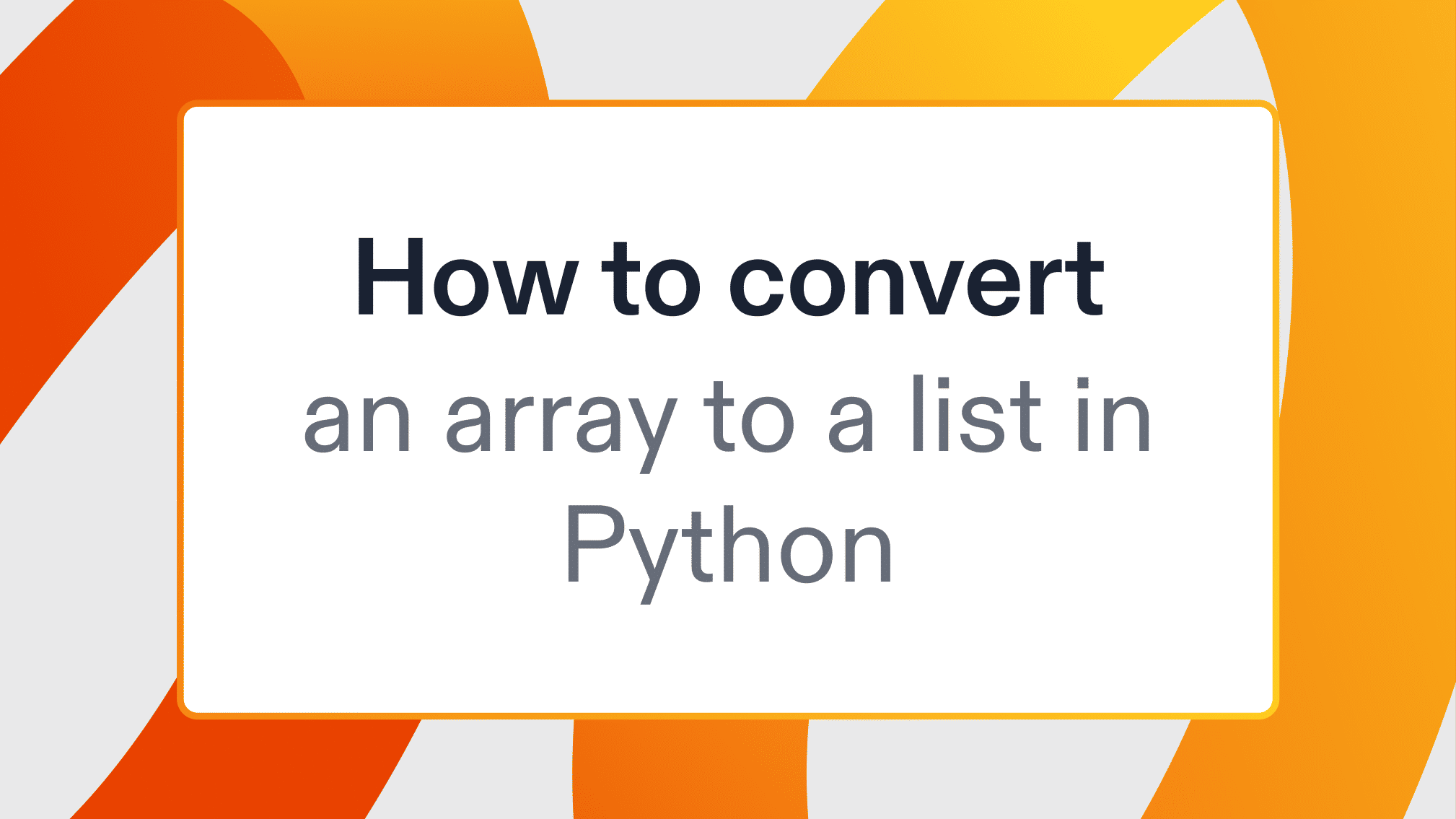 How to convert an array to a list in Python