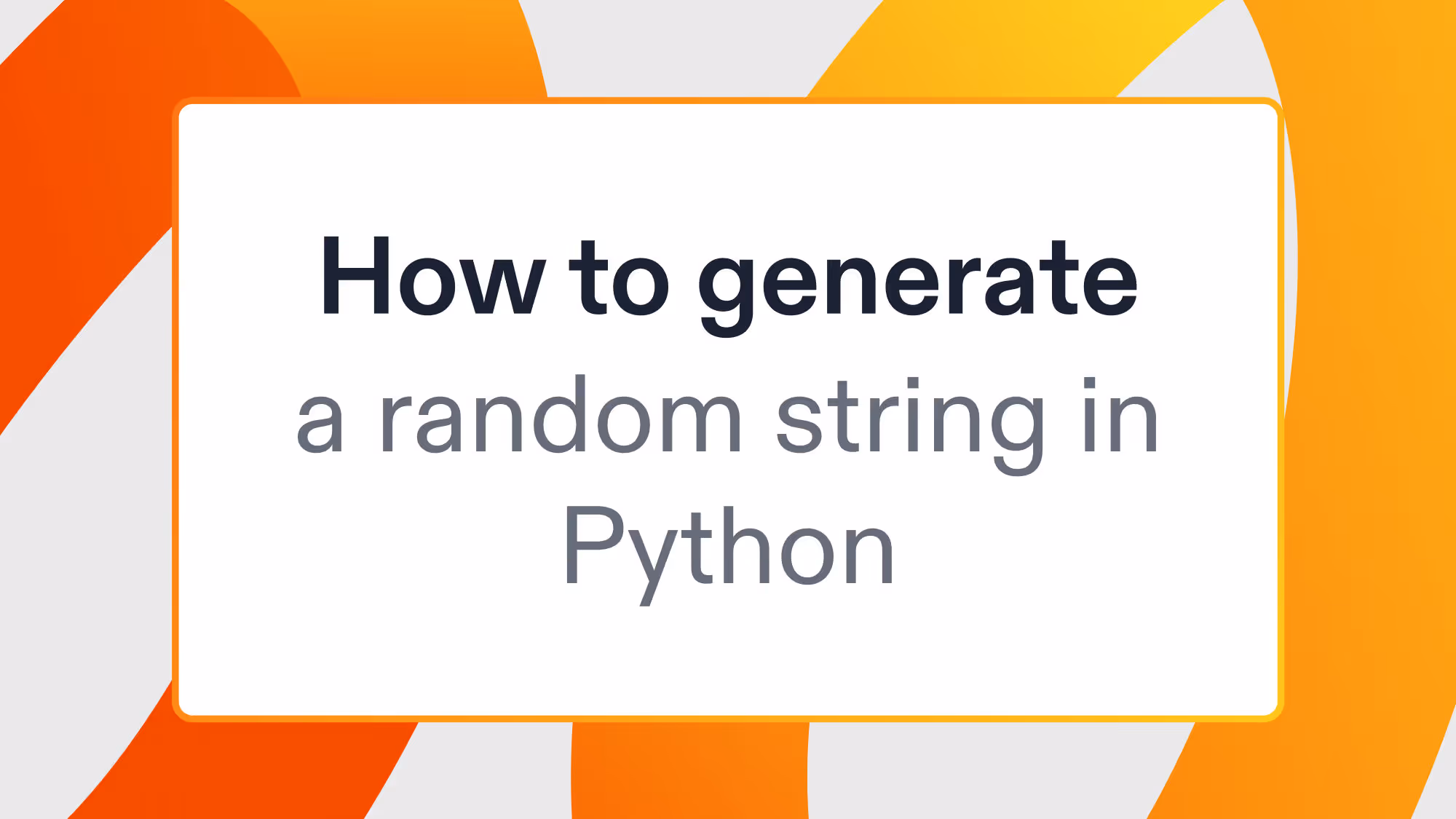 How to generate a random string in Python
