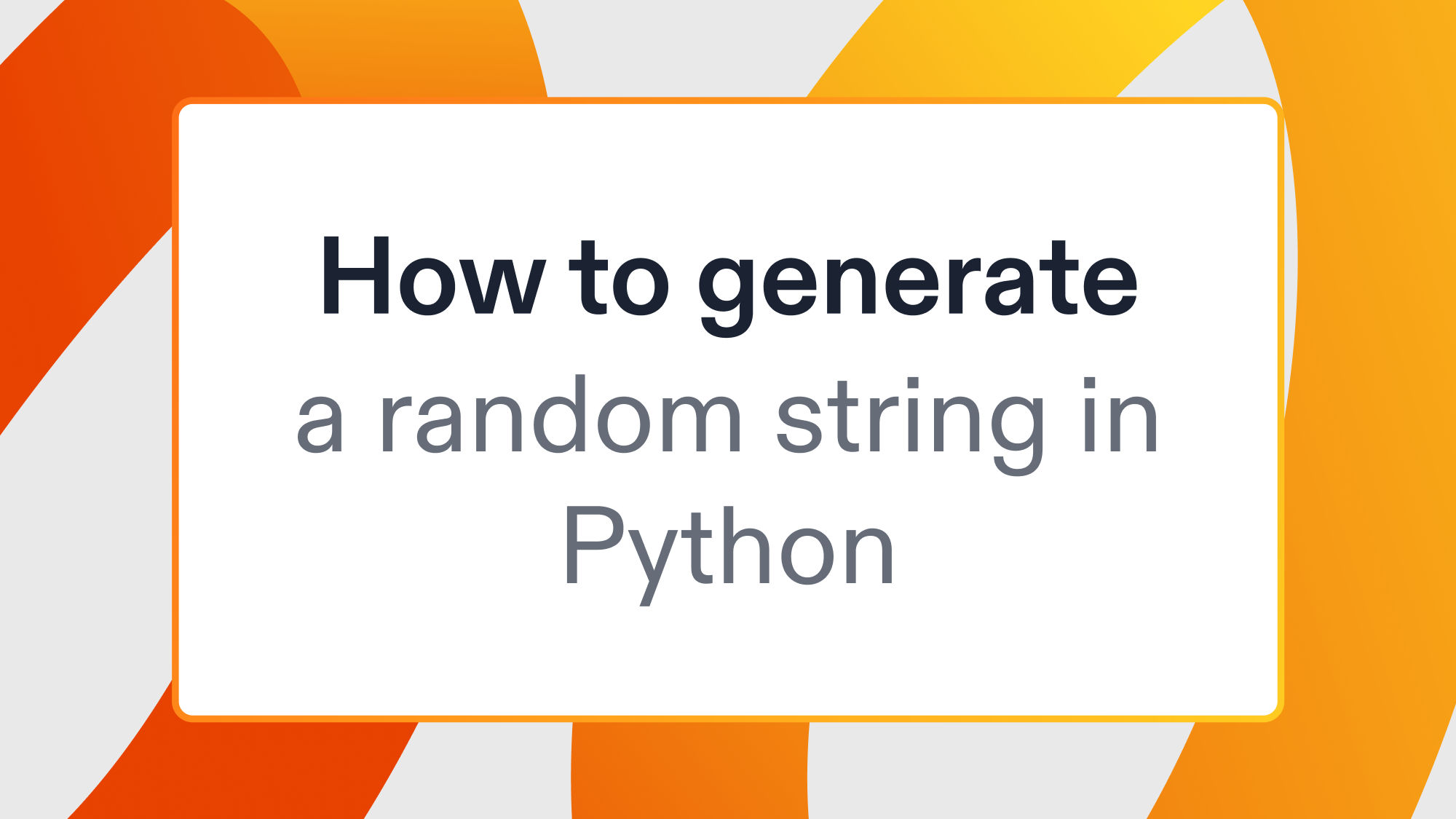 How to generate a random string in Python
