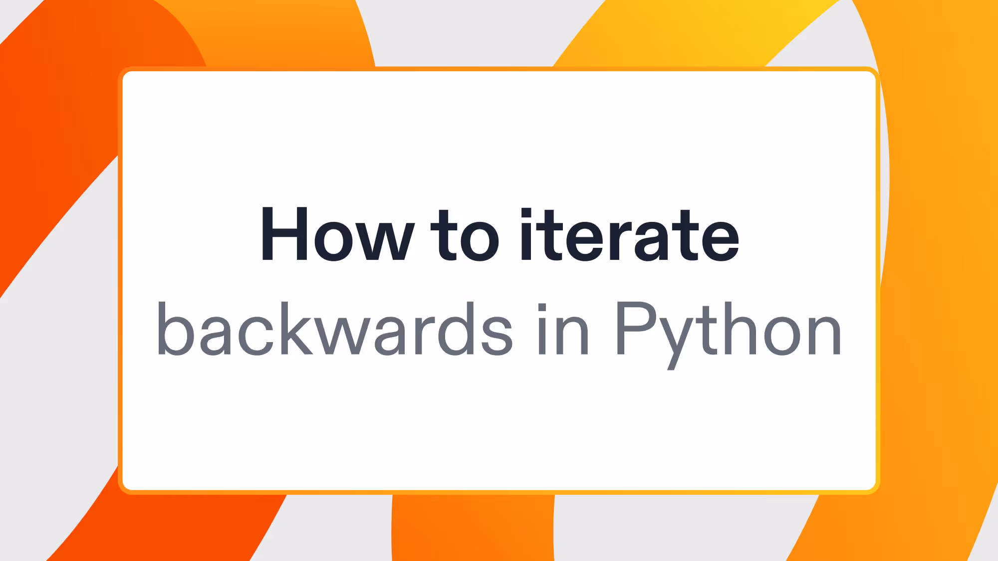 How to iterate backwards in Python