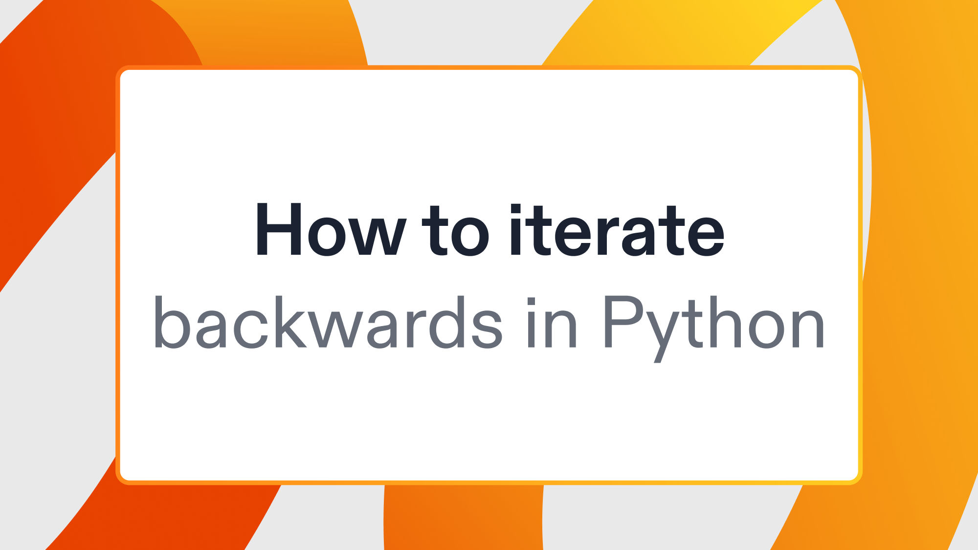 How to iterate backwards in Python