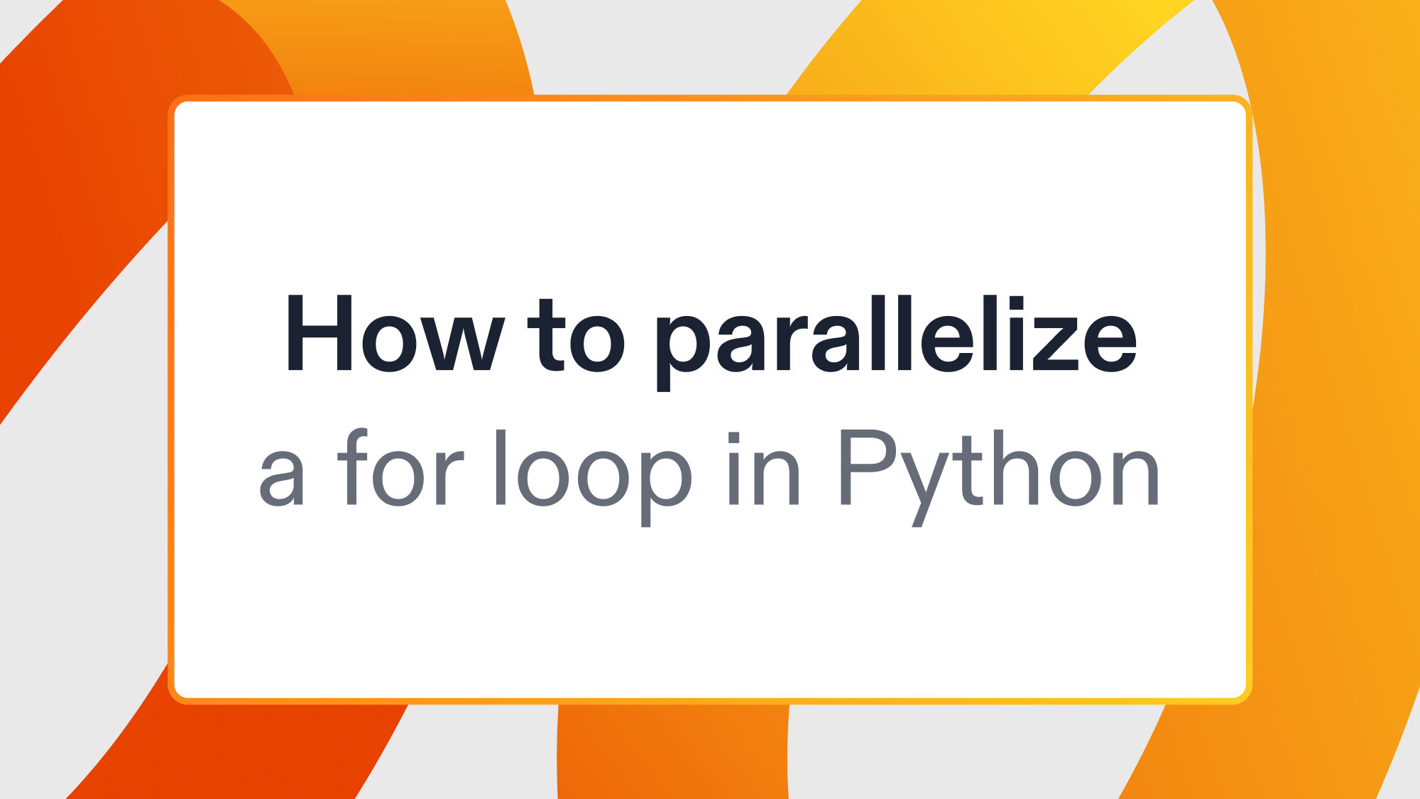How to parallelize a for loop in Python