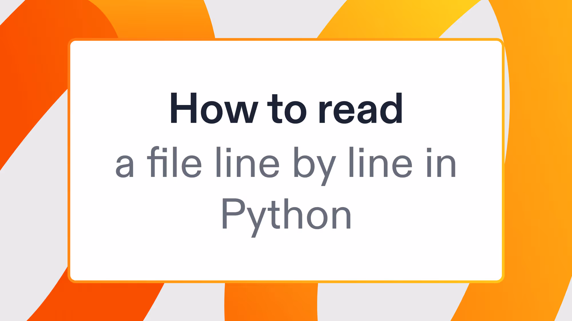 How to read a file line by line in Python