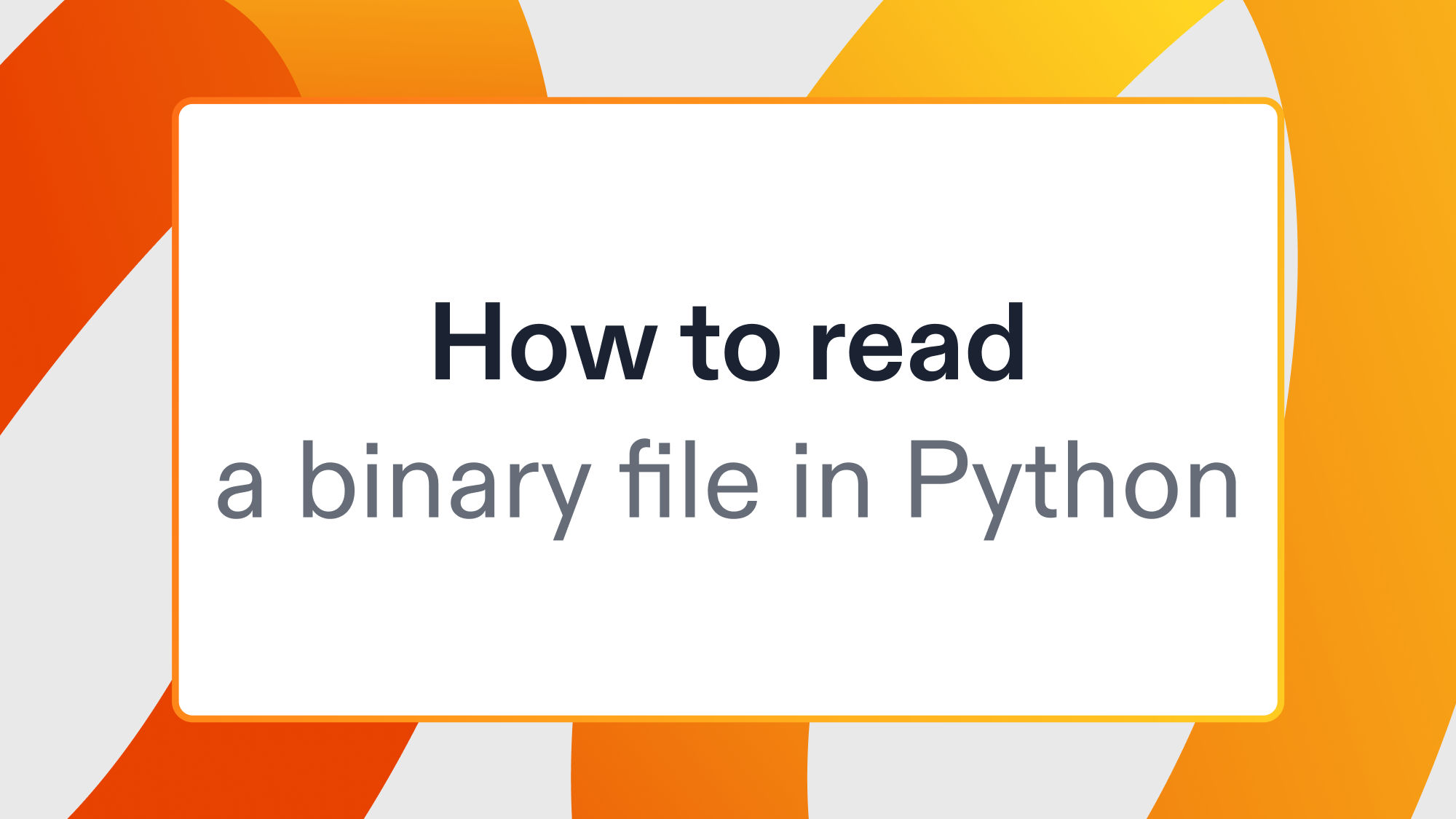 How to read a binary file in Python