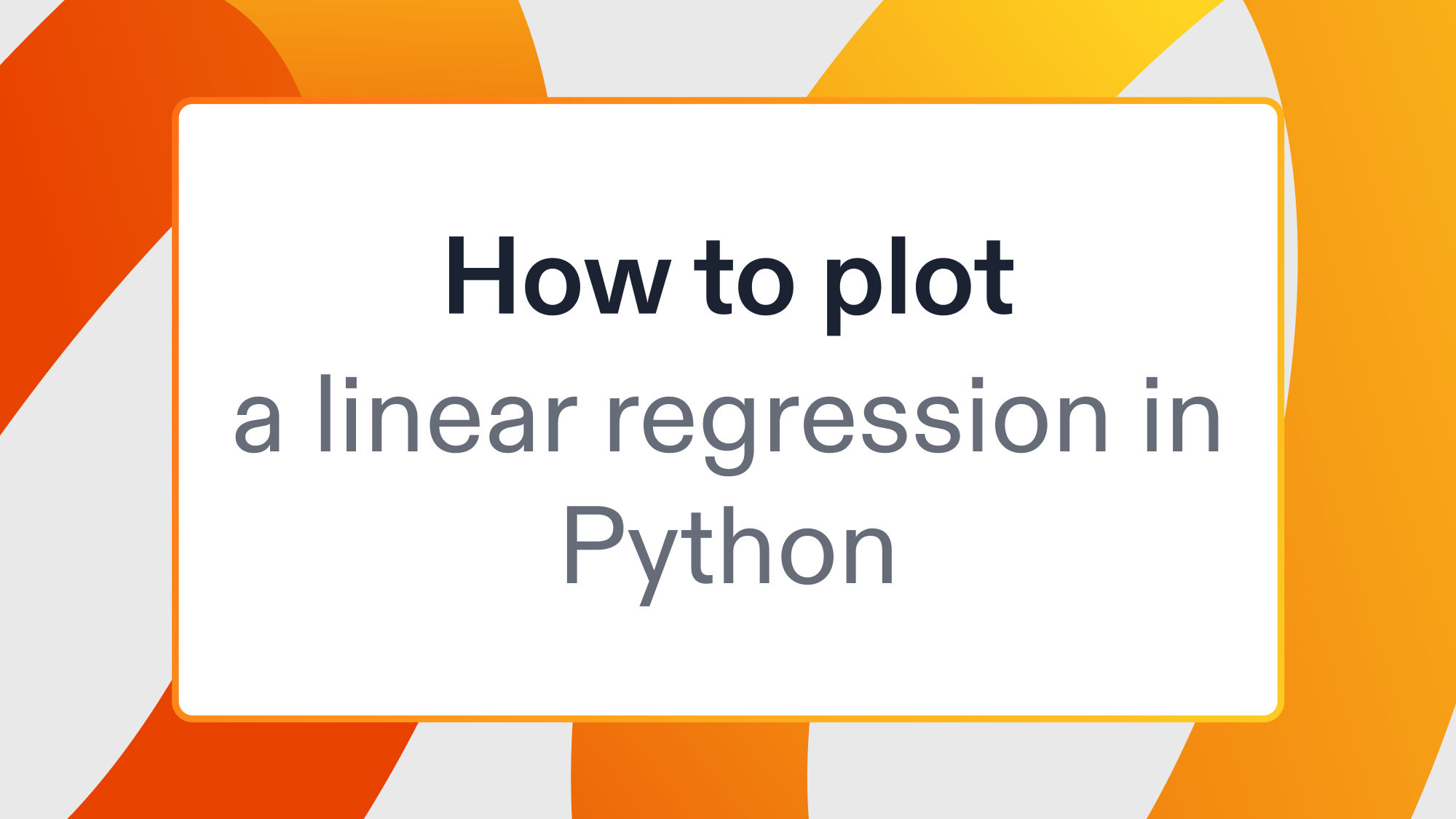 How to plot a linear regression in Python