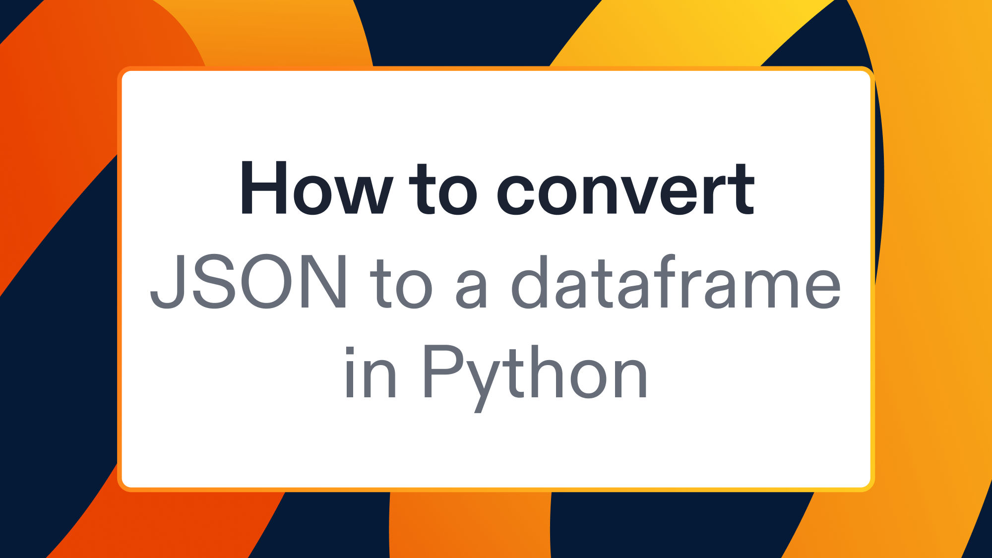 How to convert JSON to a dataframe in Python