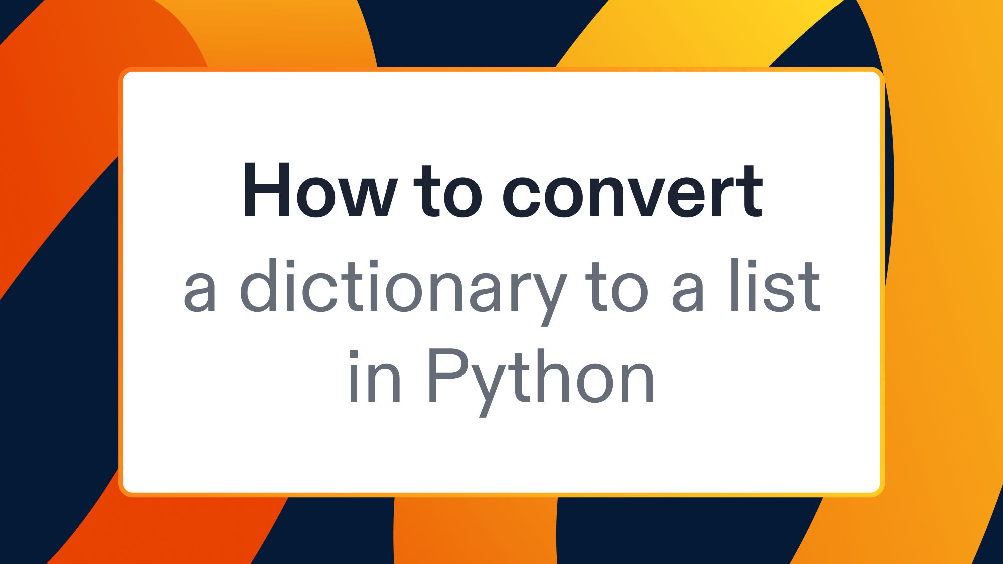 How to convert a dictionary to a list in Python