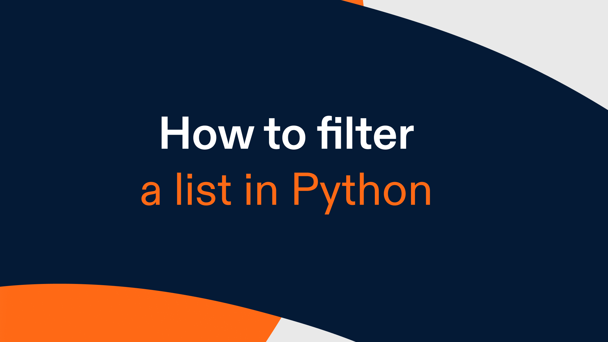 How to filter a list in Python