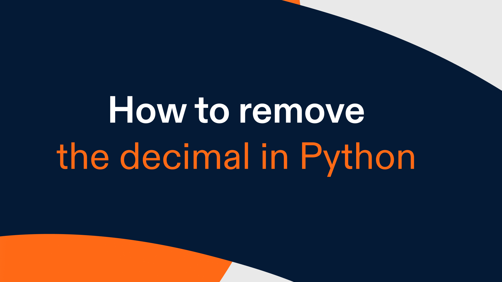 How to remove the decimal in Python