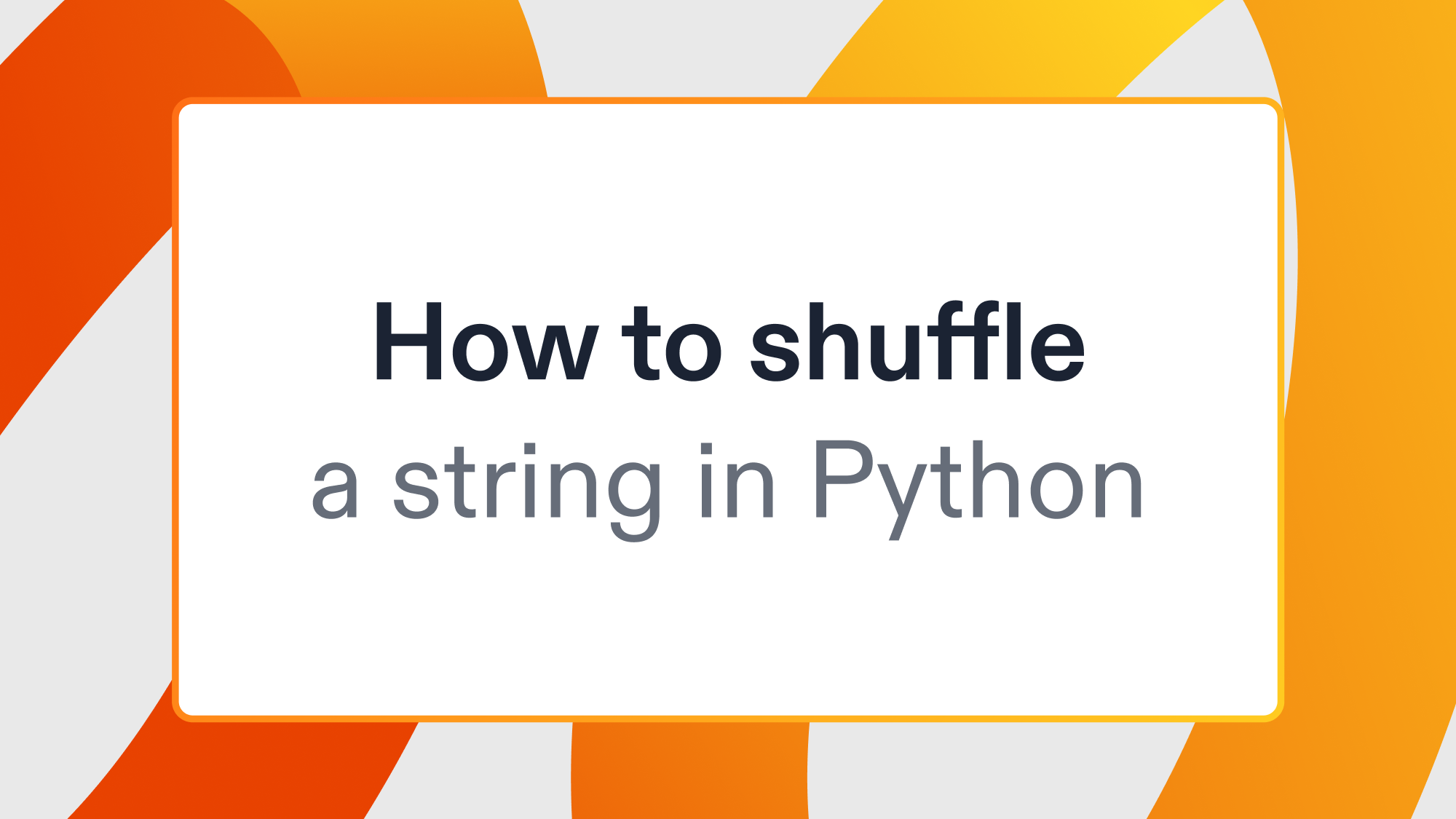 How to shuffle a string in Python
