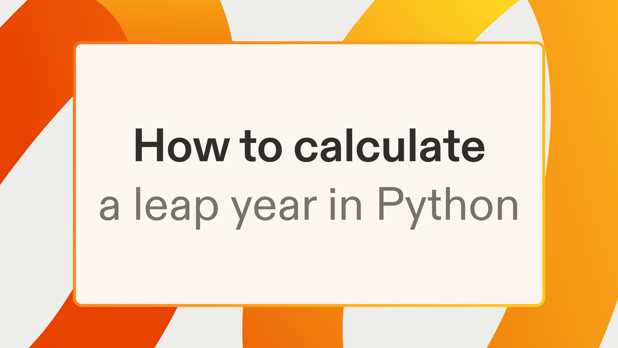 How to calculate a leap year in Python