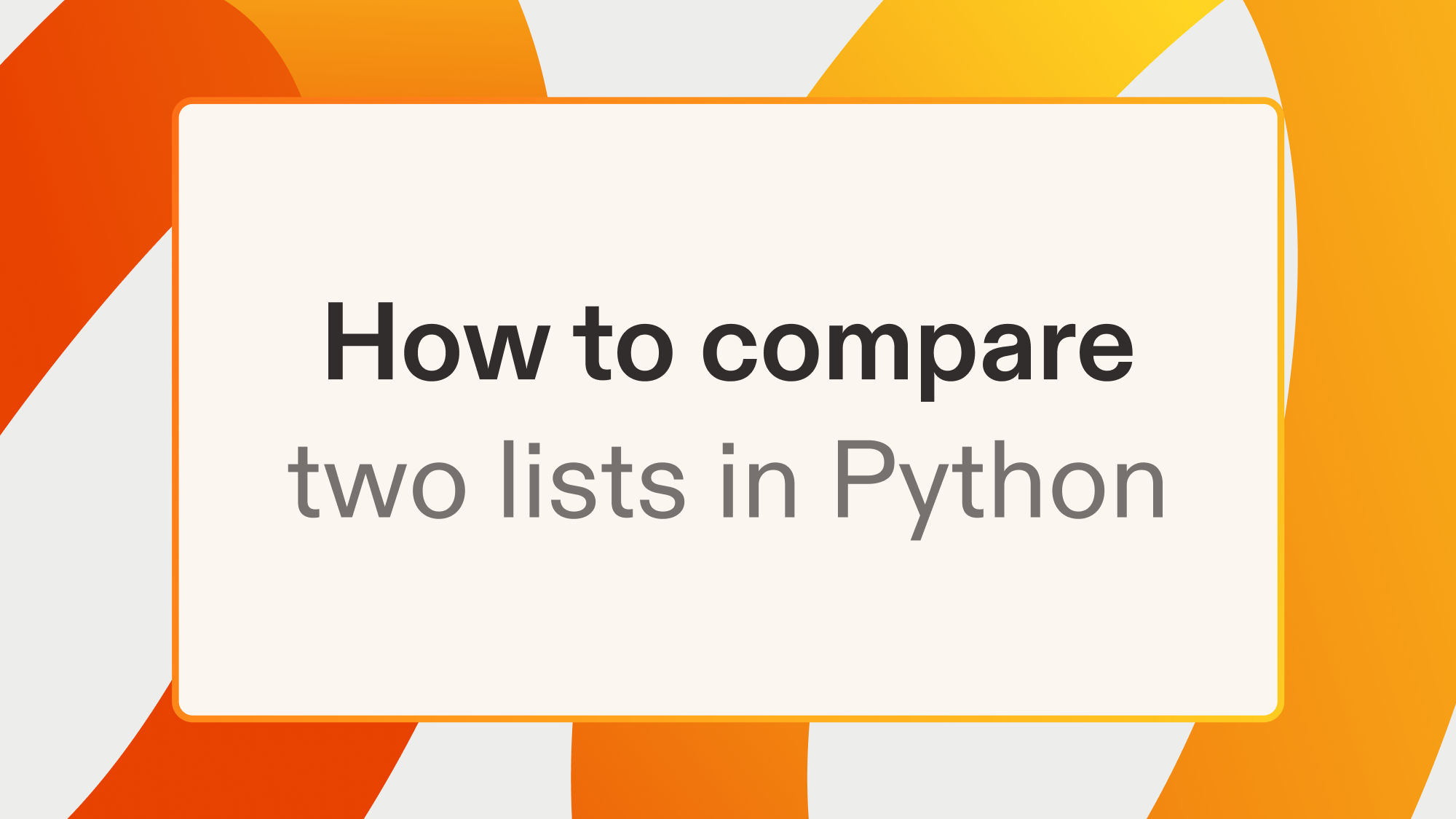 How to compare two lists in Python
