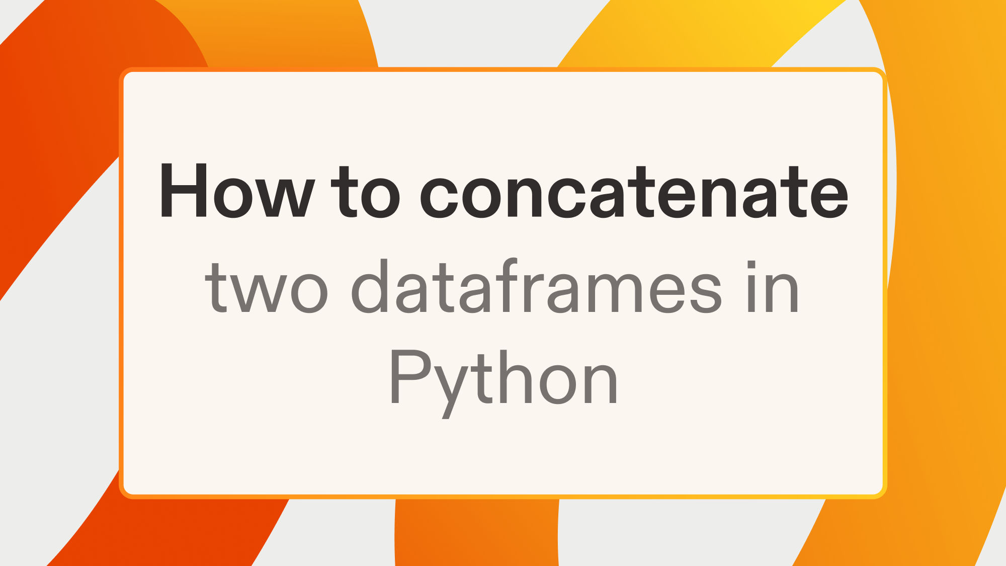 How to concatenate two dataframes in Python