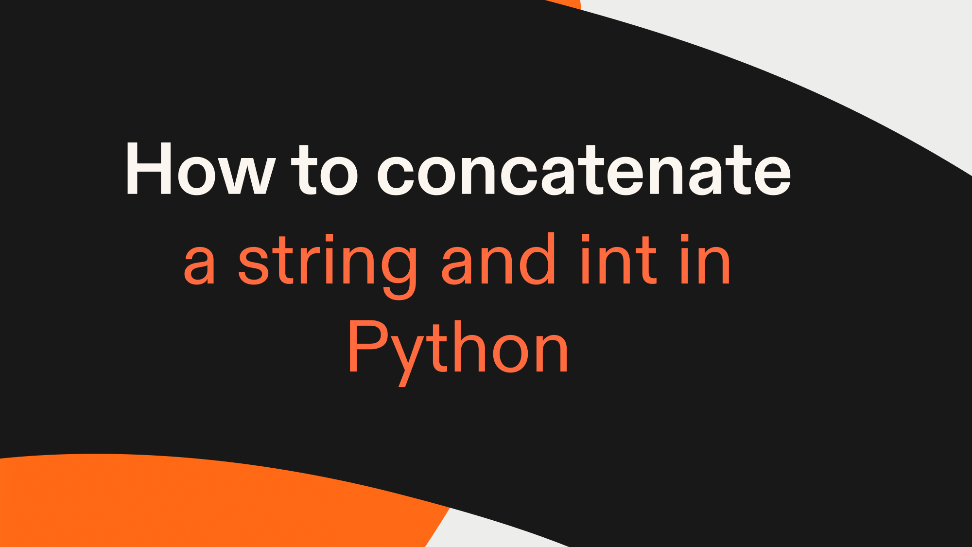 How to concatenate a string and int in Python