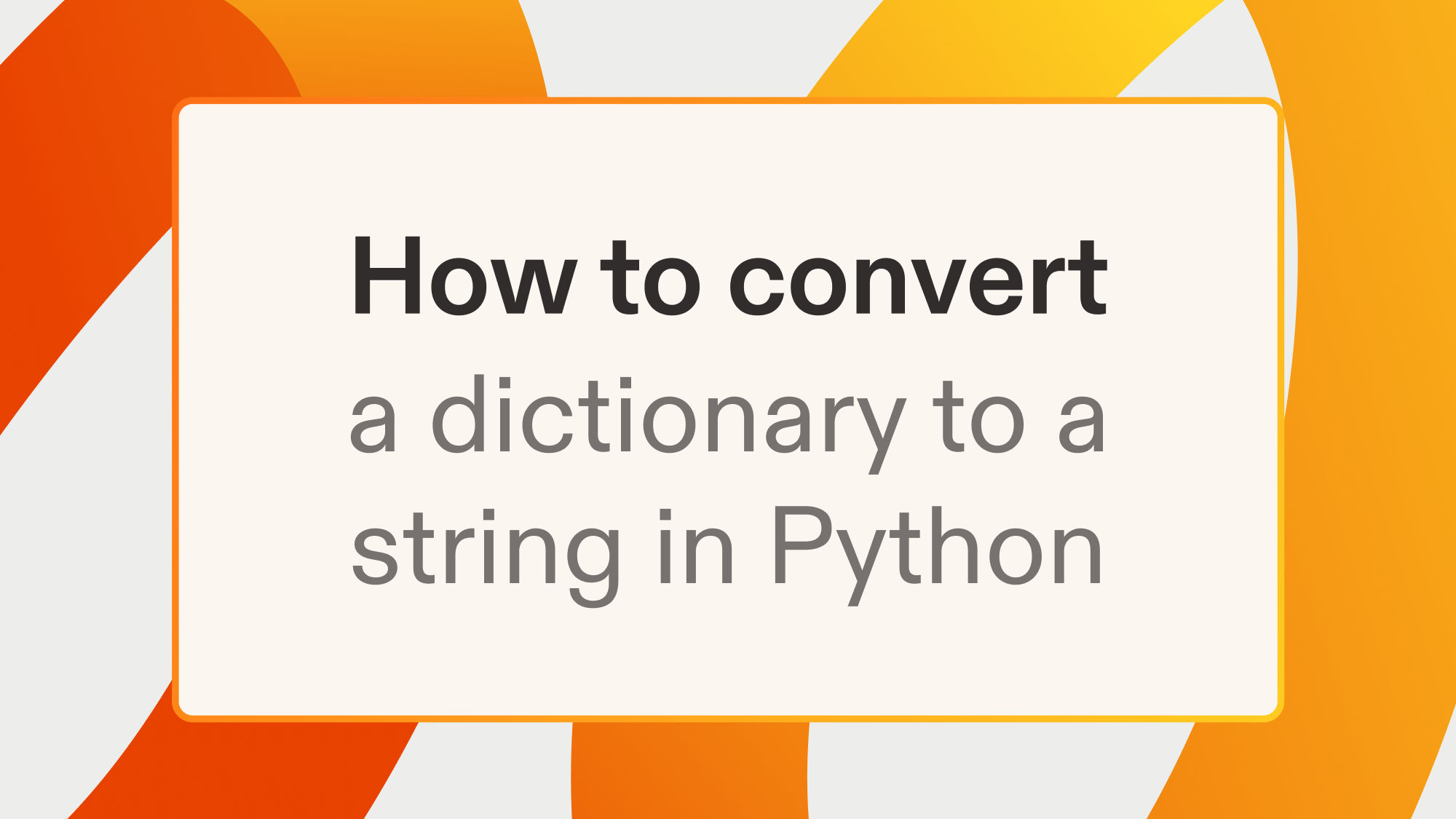 How to convert a dictionary to a string in Python
