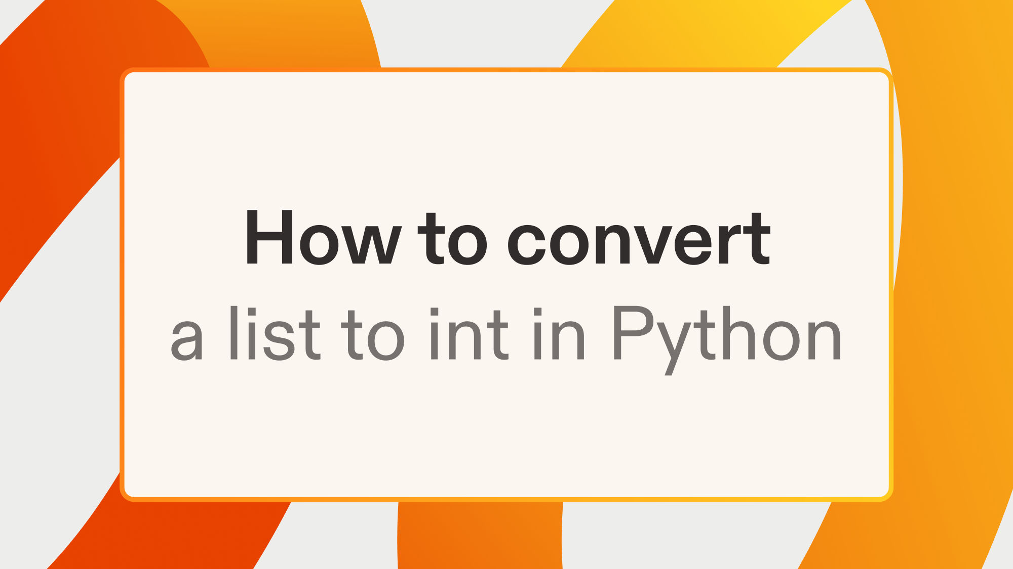 How to convert a list to int in Python