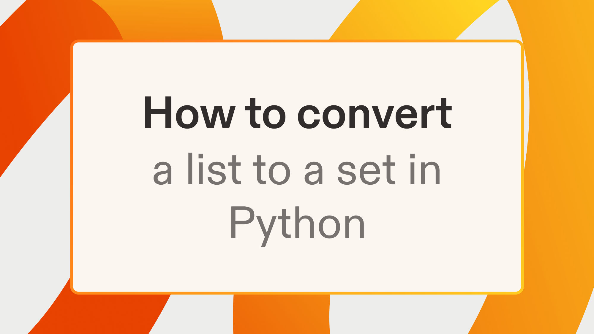 How to convert a list to a set in Python