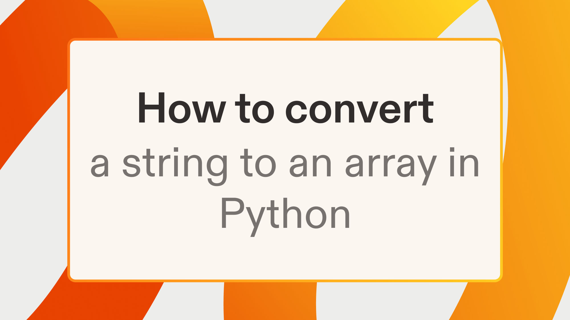 How to convert a string to an array in Python