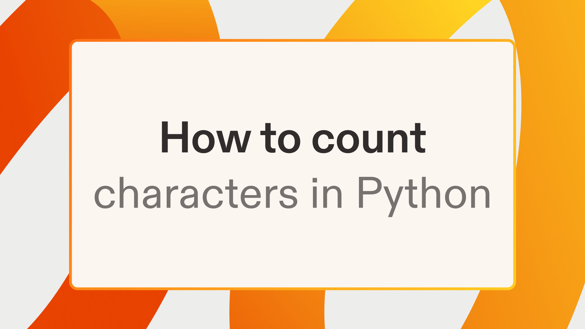 How to count characters in Python