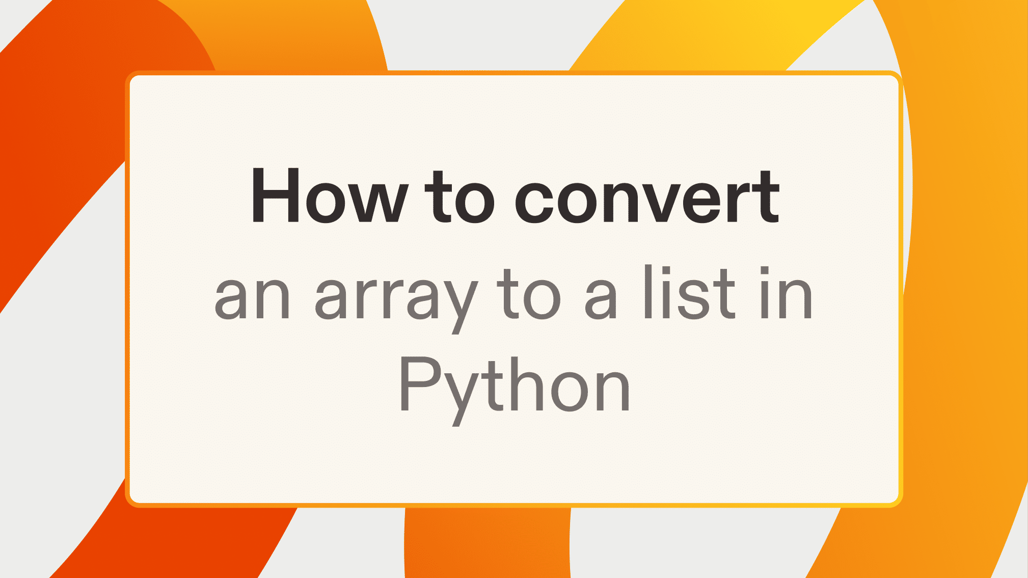 How to convert an array to a list in Python