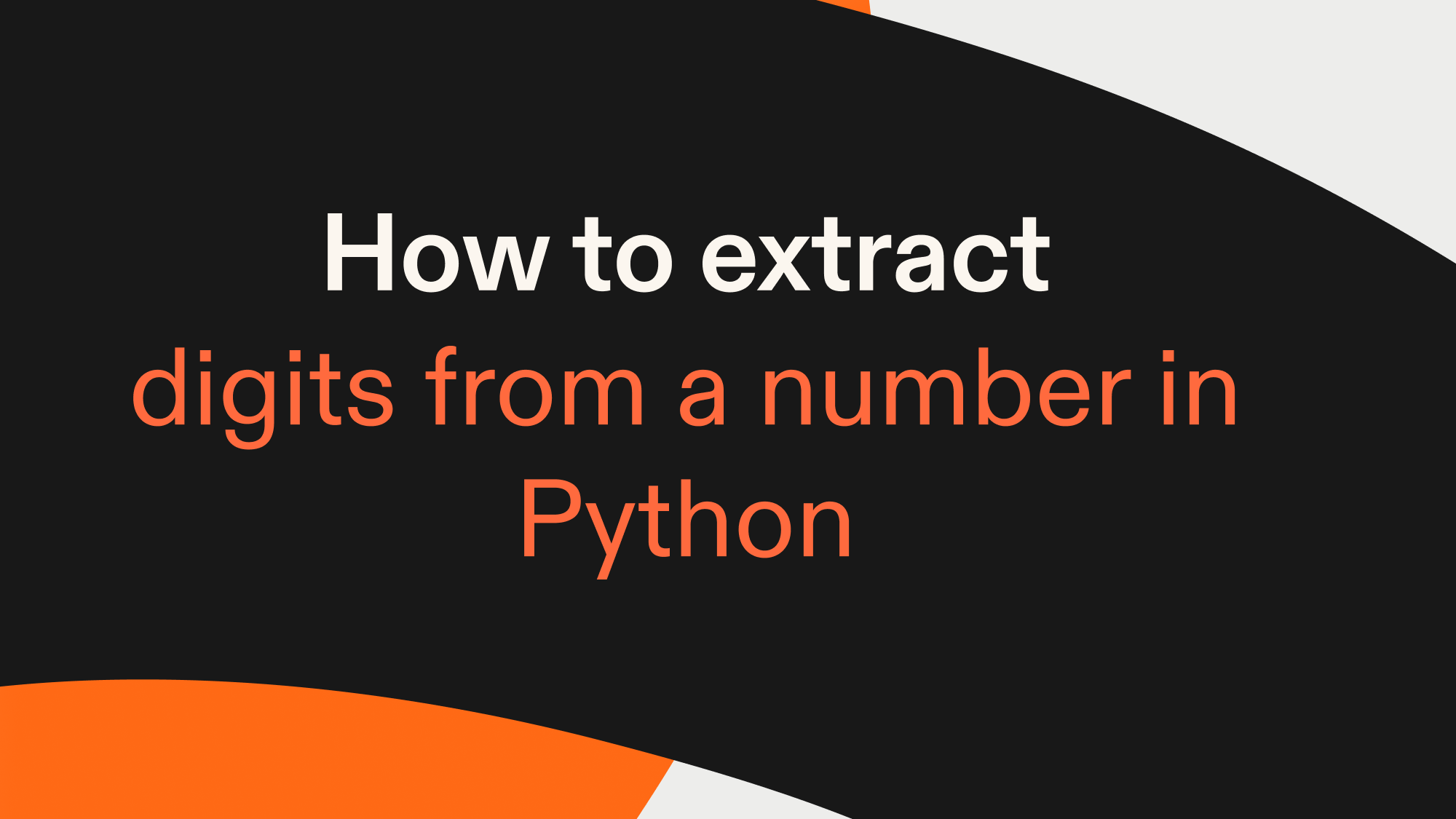 How to extract digits from a number in Python