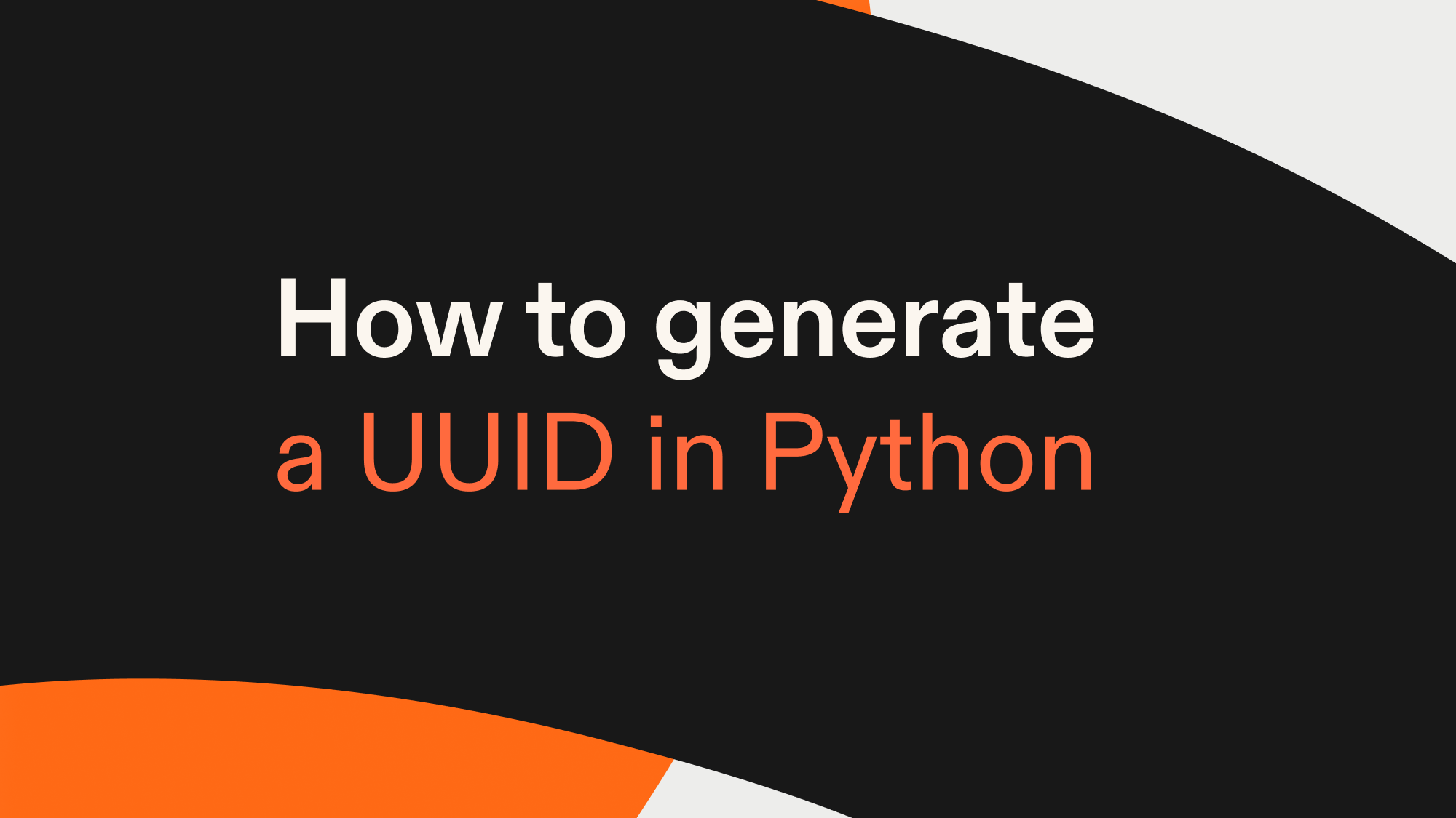 How to generate a UUID in Python
