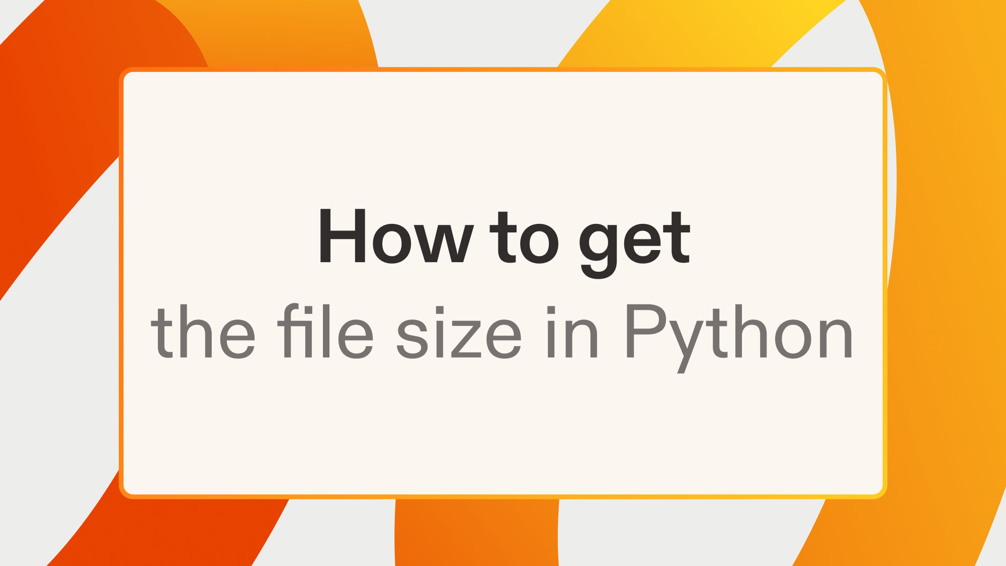 How to get the file size in Python