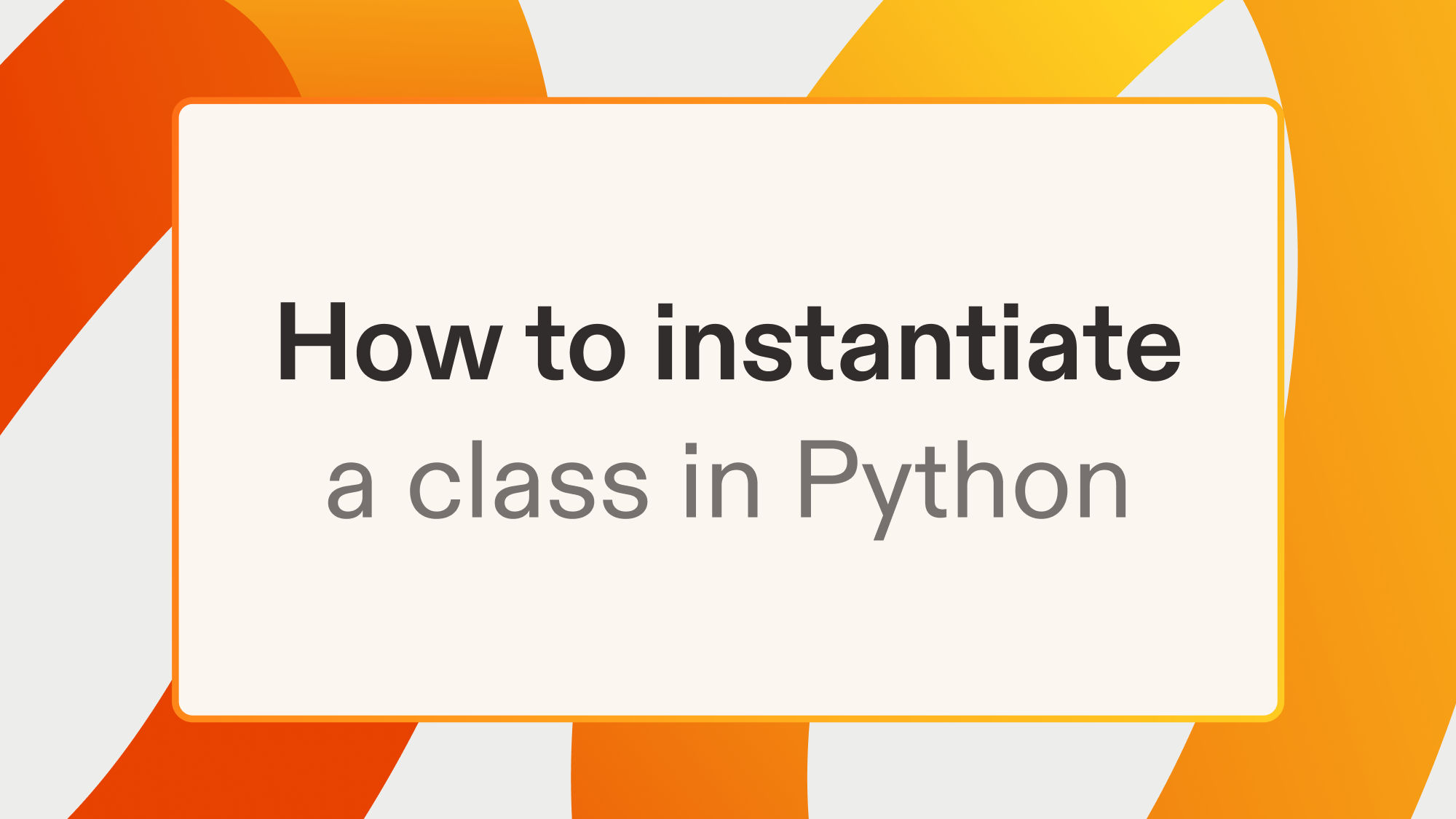How to instantiate a class in Python