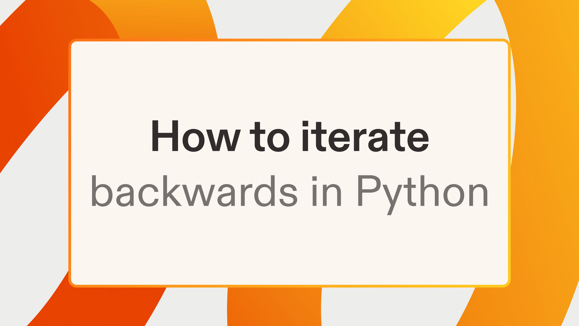 How to iterate backwards in Python
