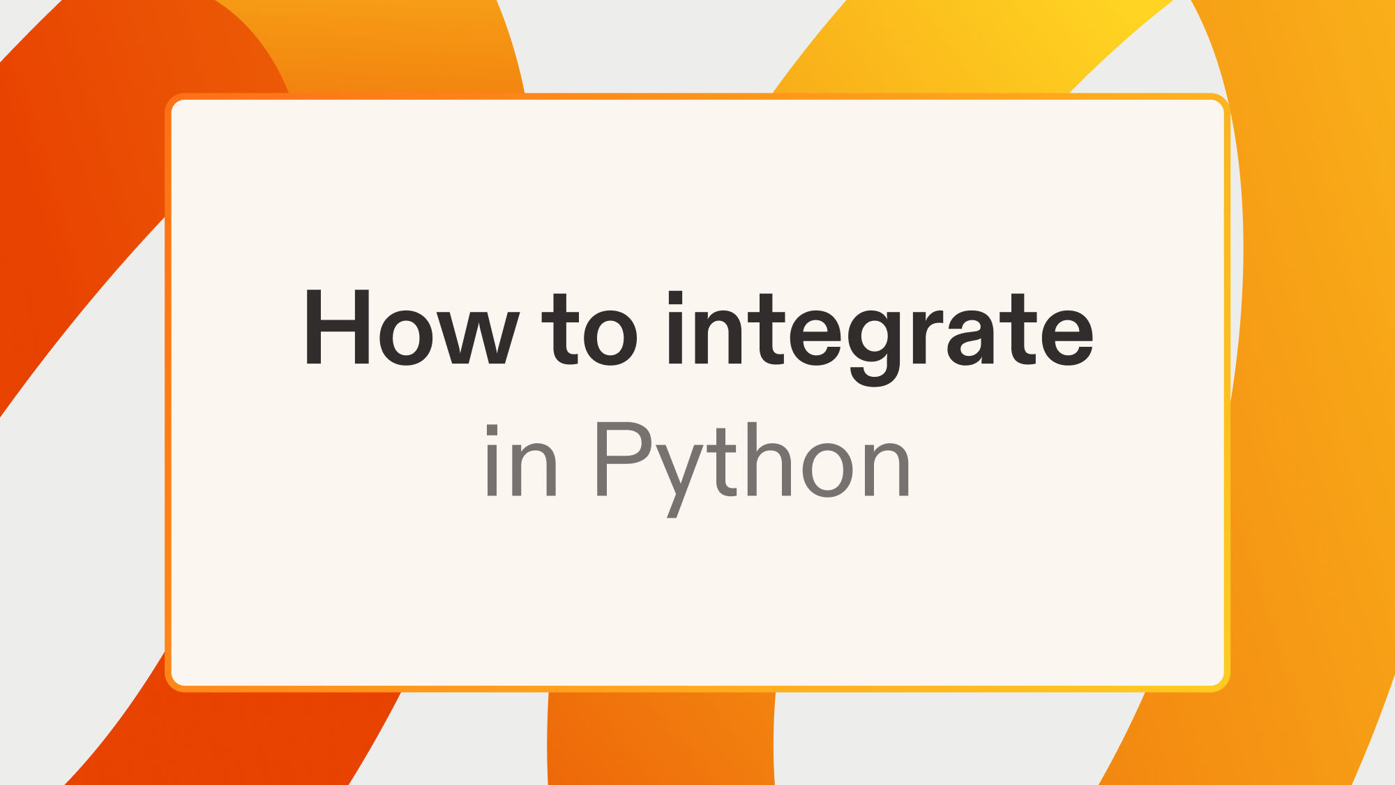 How to integrate in Python